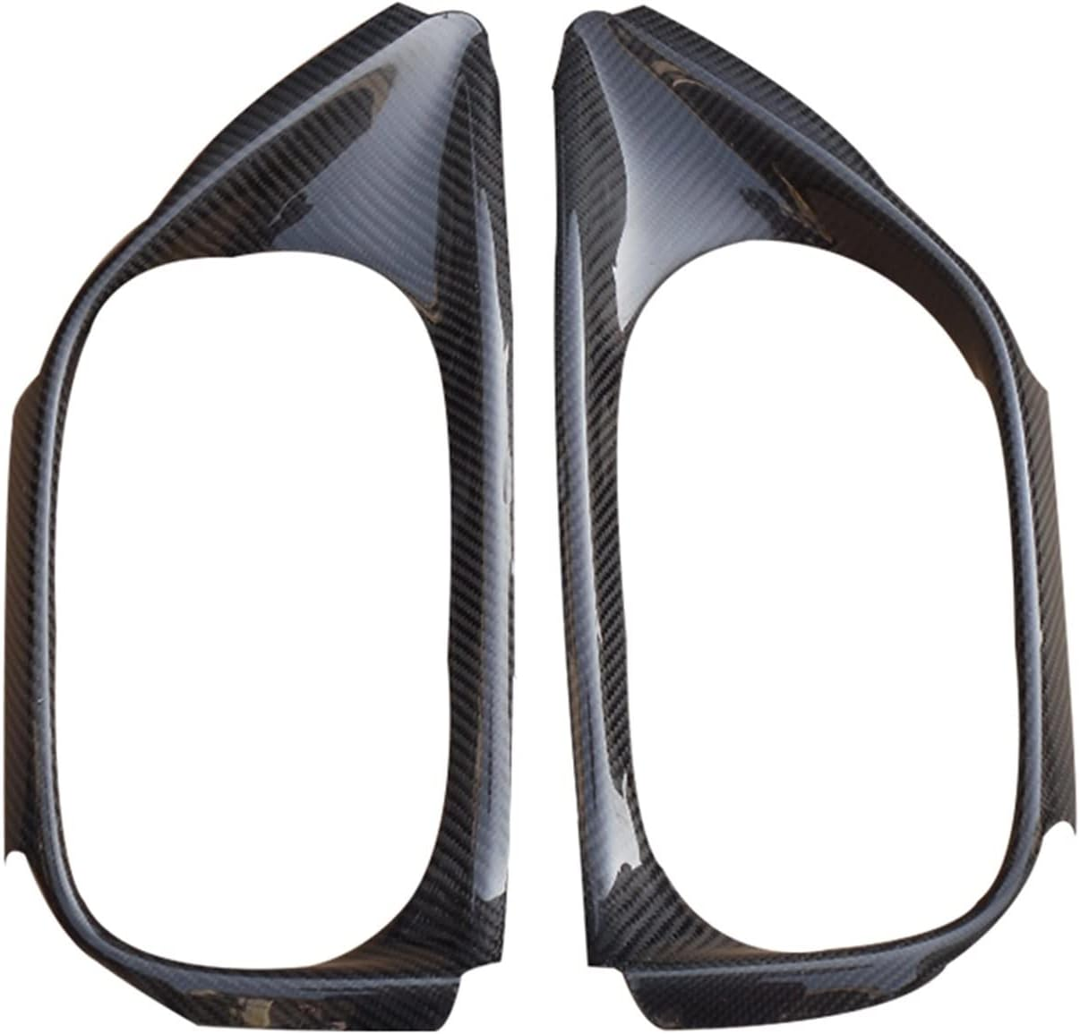 Muffler 2PCS Carbon Fiber Rear Exhaust Muffler Tip Pipe Frame Cover Trim Air Outlet Vent Lid Strip Compatible with Nissan GT-R R35 2008-2016 image number 5