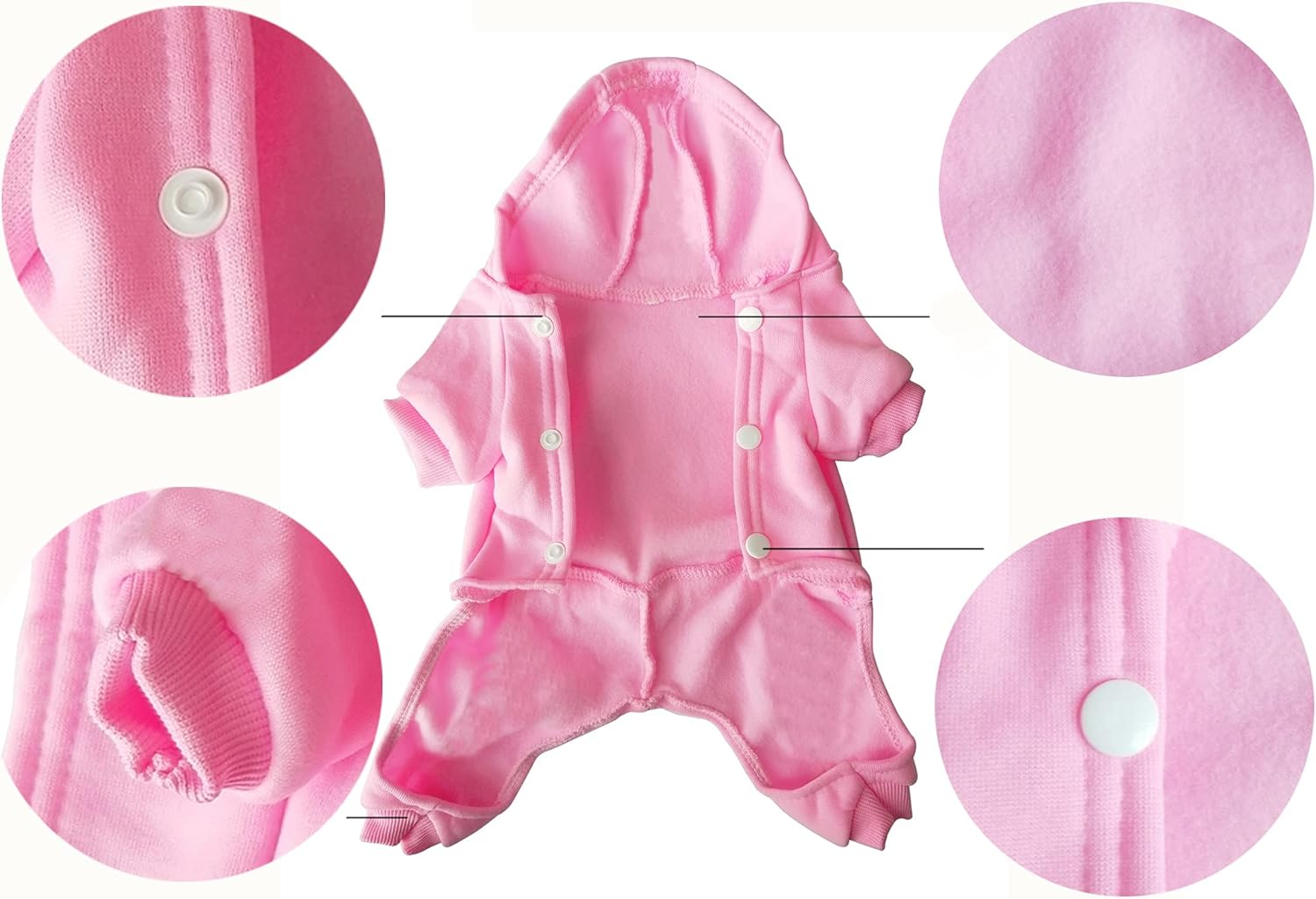 Dog Clothes, Dog Costume, Dog Hoodie, Dog Winter Coat, Dog Dress, Dog Coat, Dog Onesie, Dog Sweatshirt, ​​4 Legs Warm Pet Costume for Small Dogs Cats Boy or Girl, 1 Pack Pink M