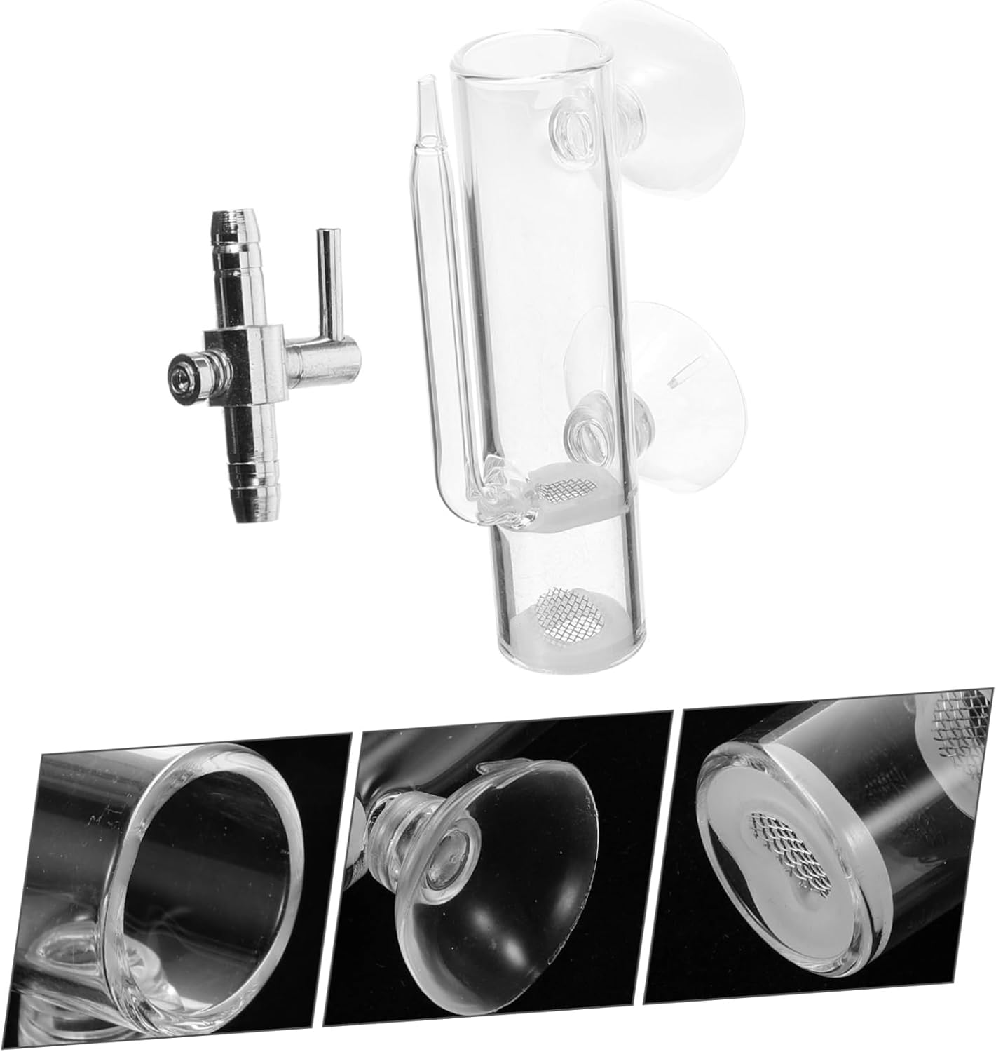 BUGUUYO Glass Shrimp Hatchery Box with Suction Cup Fish Incubator Tube, Brine Shrimp Eggs Hatchery Kit for Aquarium Breeding Tanks, Glass Isolation Case for Aquatic Pets image number 3