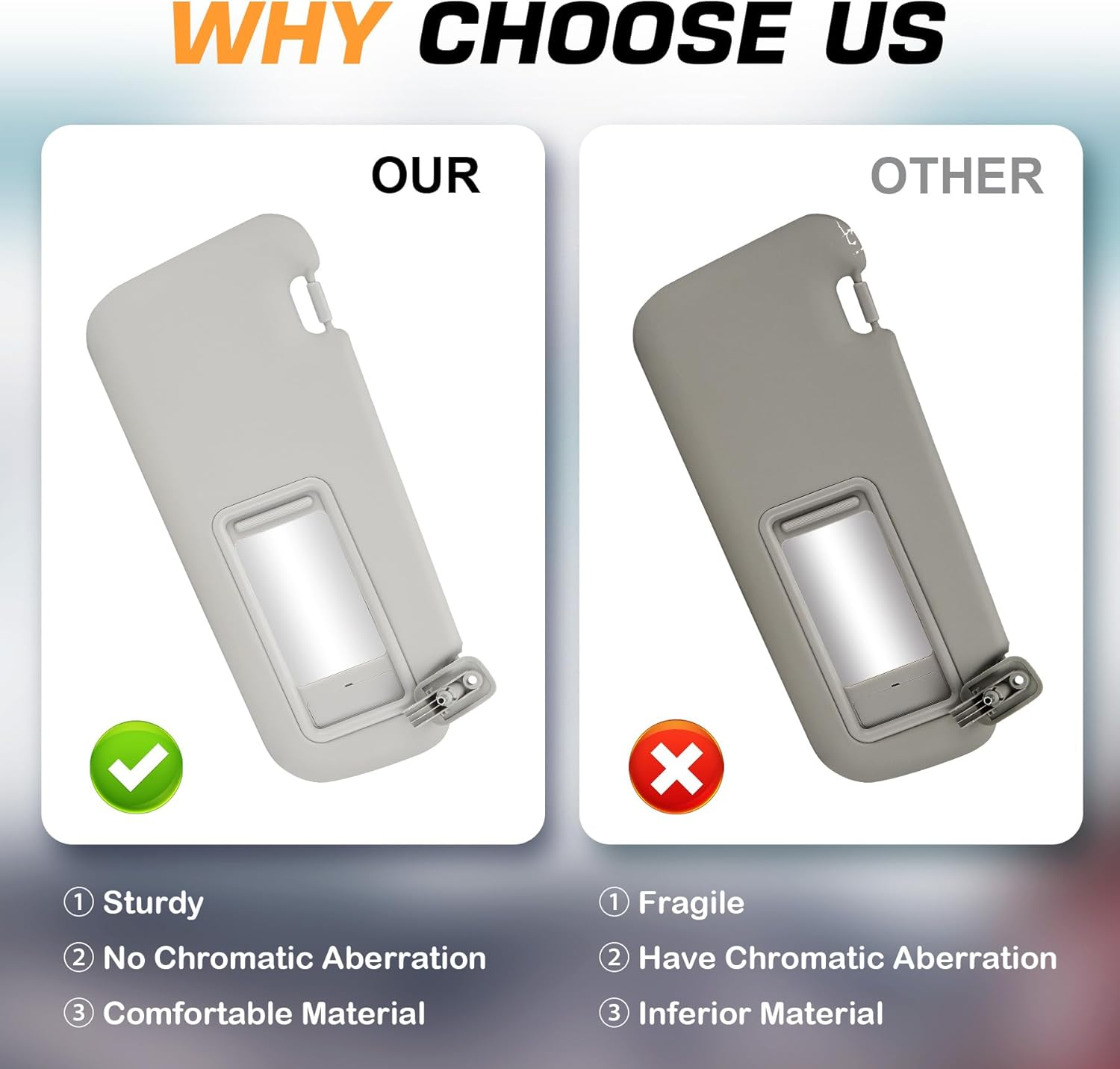 Tadaauto Simple/Functional Right Passenger Side Gray Sun Visor for Mazda 3 2010-2013, Vehicle Sun Visor, Compatible with Passenger Car