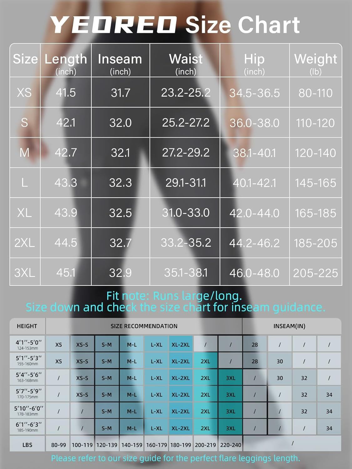 YEOREO Women Workout Flare Leggings with Pockets Hidden Scrunch High Waisted Cargo Gym Yoga Leggings Black image number 4