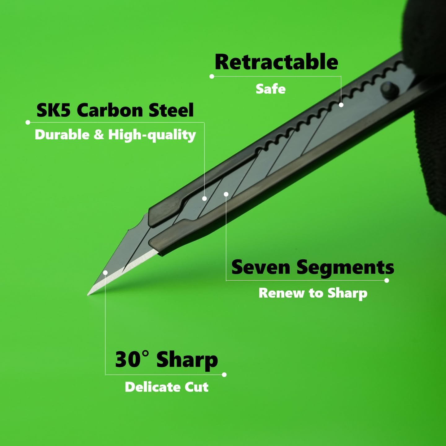 Vinyl Wrap Tools, Kitchen Wrap, Wallpaper Smooth, Cabinet Wrap, Car Window Tint, Cabinet Wrap, Peel & Stick Install, DIY Accessory, Suede Squeegee, Edge Trimmer, Cutter, Utility Knife, Black, 6 in 1 image number 3