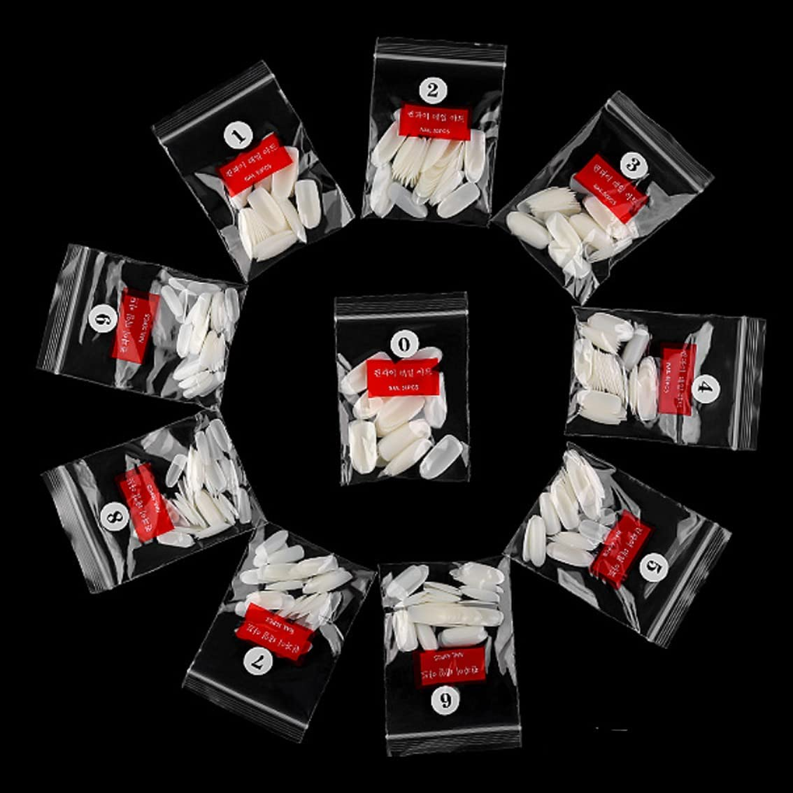 500 Pieces Long Oval Full Cover Nails Natural with 2G Glue, Beauties Factory Natural Oval False Nail Tips in 10 Sizes (Size 0-9) for Nail Salons DIY Extensions Design Manicure image number 3