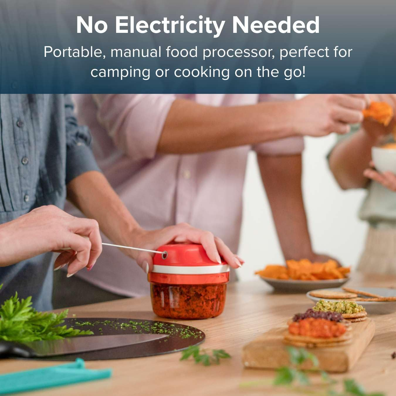 Tupperware Supersonic Mini Chopper 300Ml Capacity Manual Food Processor - Kitchen Aid for Chopping Herbs, Nuts, Garlic, Vegetables image number 5