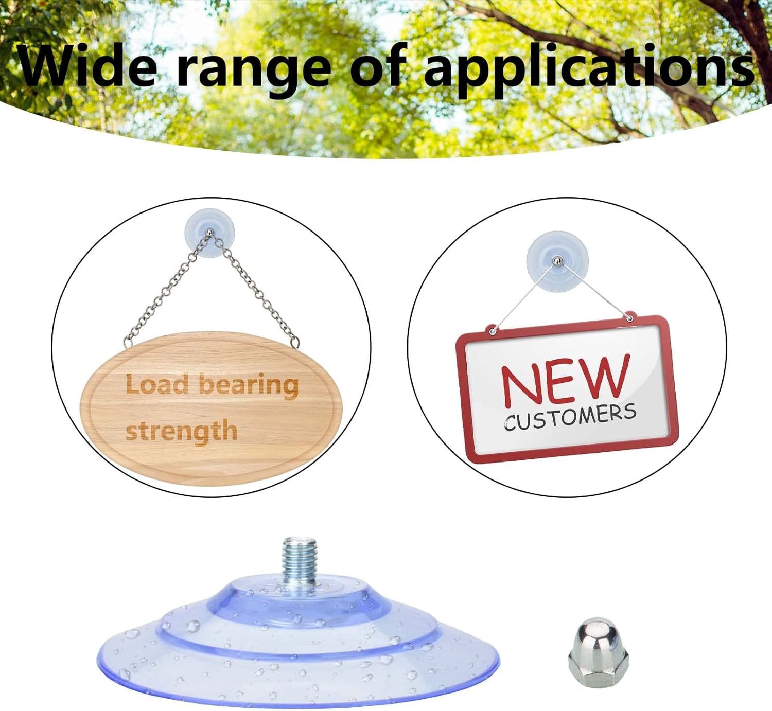 Accencyc Large Suction Cup with Screws 85Mm/ 3.4" Plastic Suction Pads 4 Pack Clear PVC Sucker Pads with M8 Screw Nut Extra Strong Adhesive Glass Suction Holder image number 4