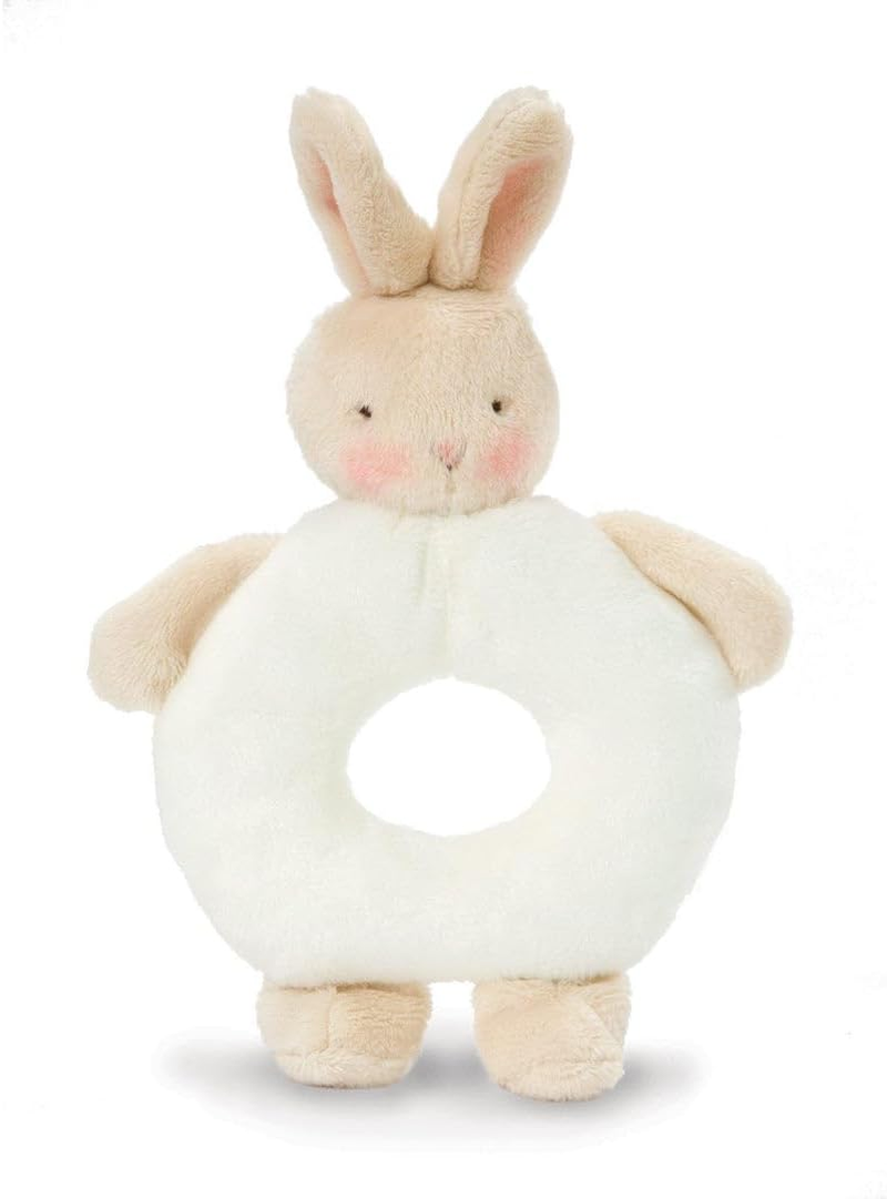 Bunnies by the Bay Ring Rattle Bunny Soft Toy, White - White