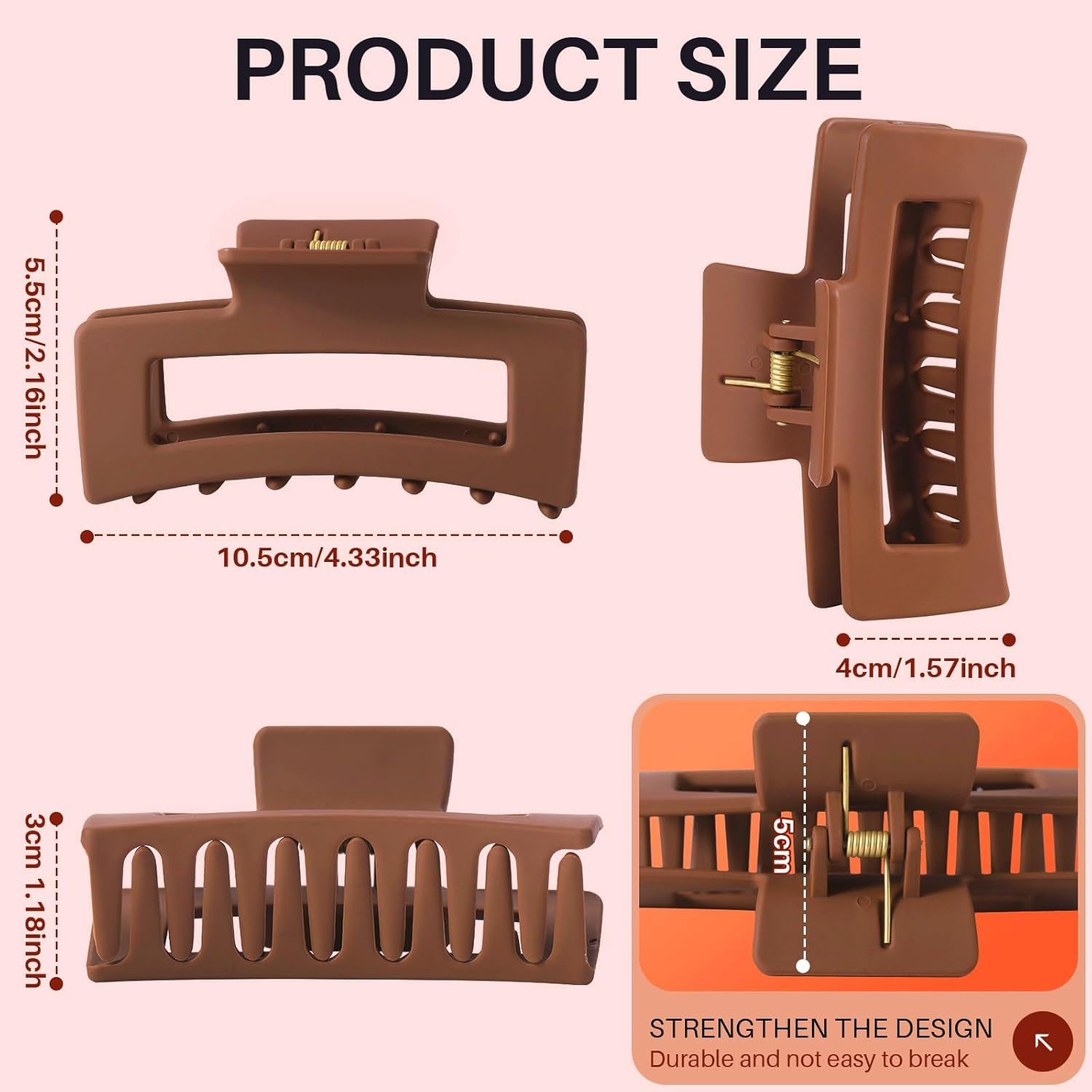 4Pcs Cloud Claw Clips for Women, 4.2 Inch Non-Slip Strong Hold Hair Claws, Unbreakable & Durable Tpee-Silicone Blend, Large Bendable Cozy Hair Clip for Thin/Thick/Curly Hair, All-Day Comfort - Mutil-Color10: Red, Espresso, Lavender, Pink image number 4