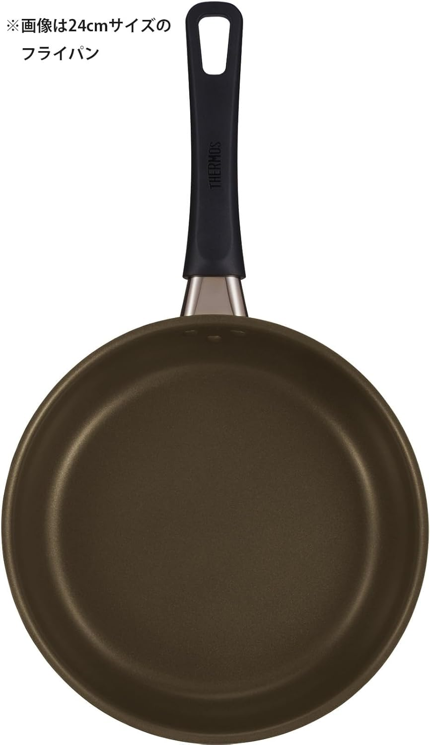 Thermos Durable Series KFL-028D DBW Stir-Fry Pot, 11.0 Inches (28 Cm), Dark Brown, for Gas Fire