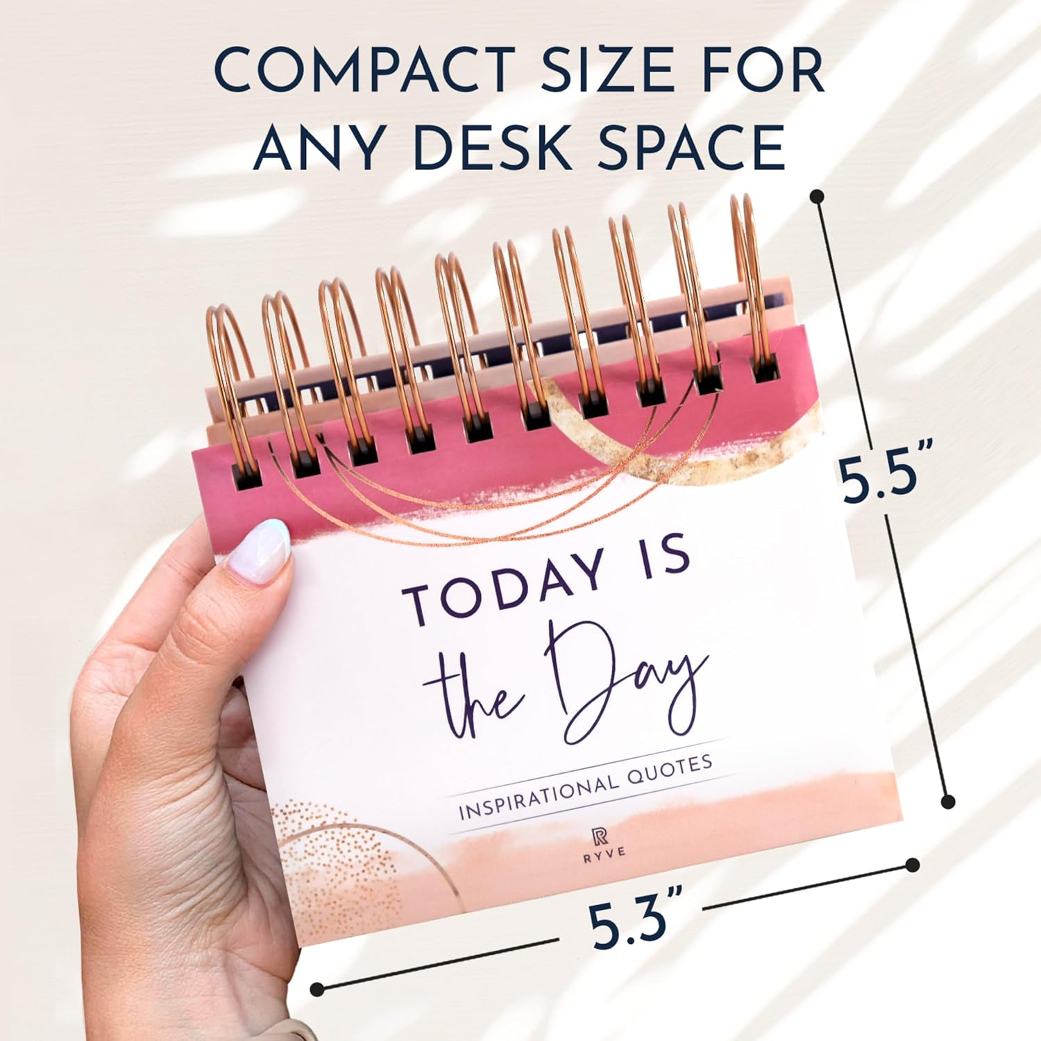 RYVE Motivational Calendar - Daily Flip Calendar with Motivational Quotes - Inspirational Love Gifts for Women, Office D&eacute;cor/Office Gifts, Desk Decorations for Women, Pink