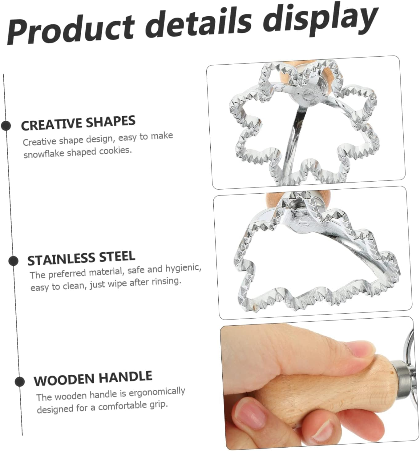 2Pcs Zinc Alloy Cookie Cutters Dumpling Cutter X-Mas Themed for Christmas Treats for Household Kitchen Supply image number 6