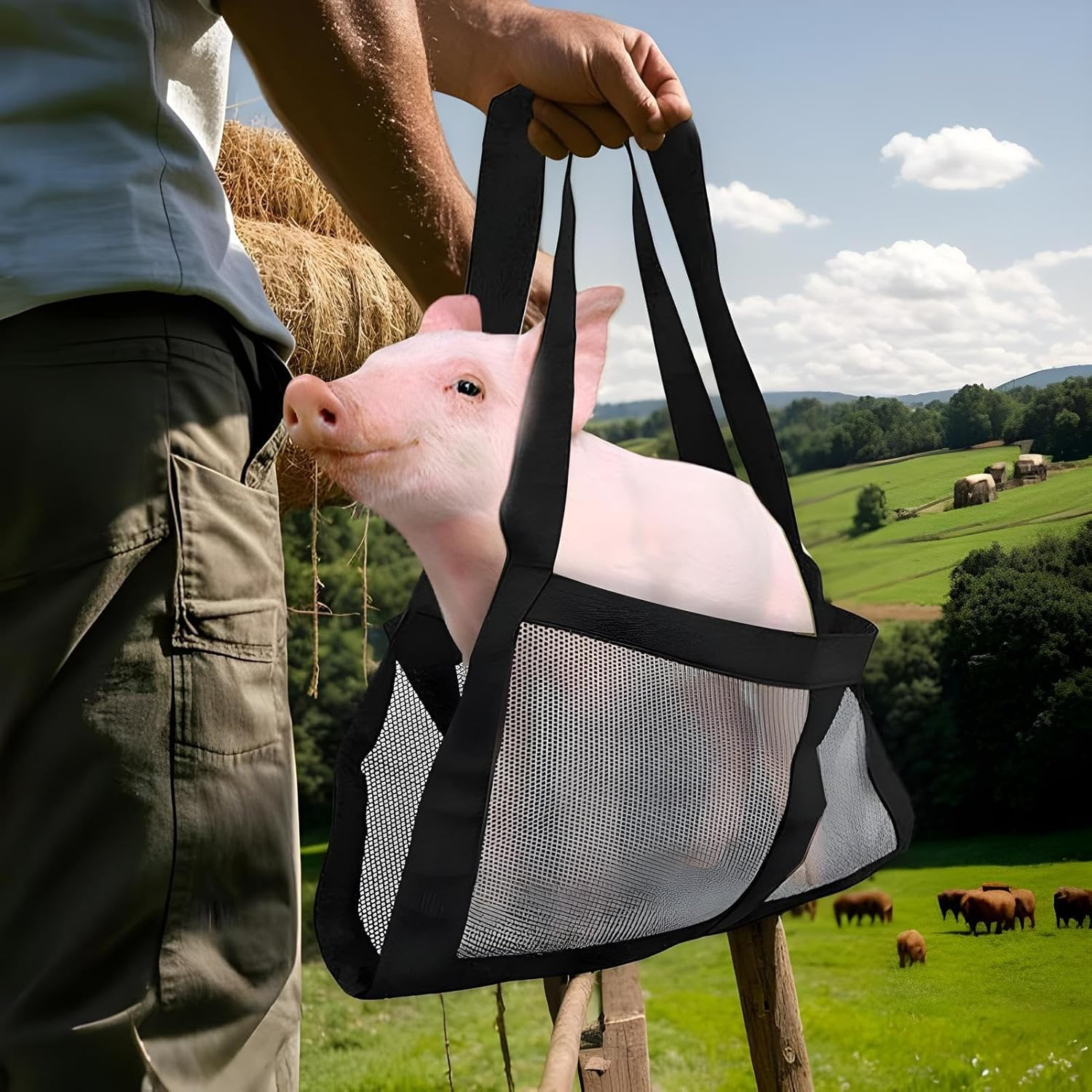 Calf Weighing Sling, Assist Weighing Slings for Small Animals, Adjustable Livestock Lifting Supplies for Calves Goats Puppies Rabbits Lambs Sheep image number 5