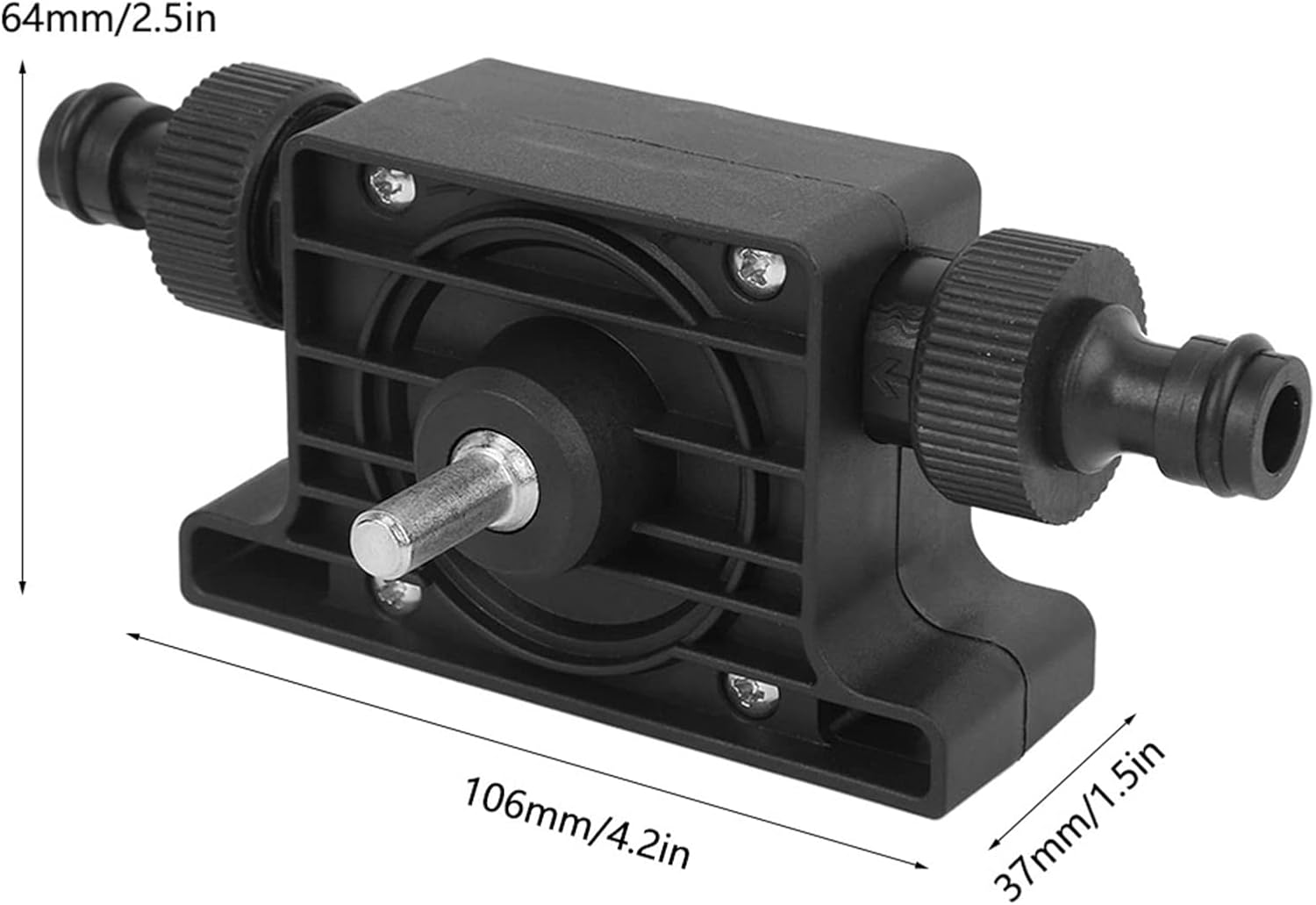 Portable Electric Drill Driven Type Pump Compact Water Oil Pump with 2Pcs Connector Engineering Plastic Housing Resistant High Temperature Resistant for Water Sewage Transpo image number 4