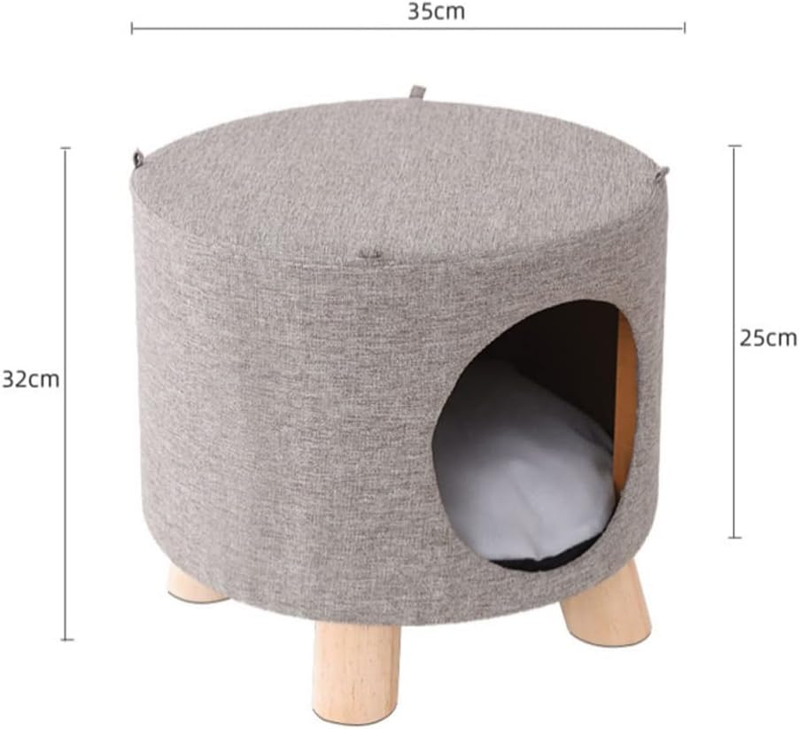 Indoor Cat Litter Stool Enclosed Cat Litter Cat Bed Four-Season Pet Litter(Color:Brown) image number 5