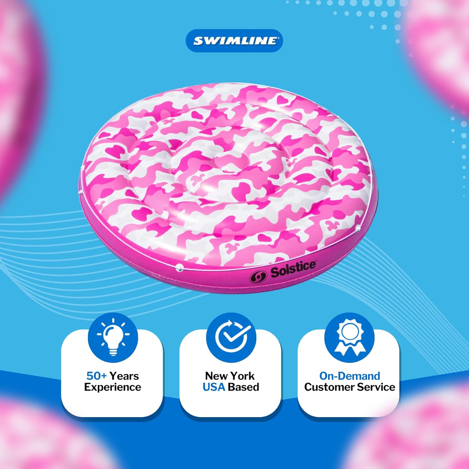 Solstice 16156 Camo Print Inflatable Pool Island image number 1