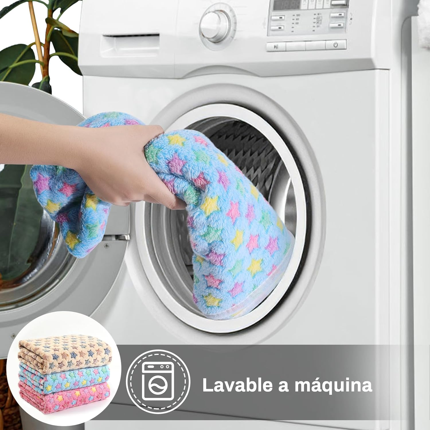 COMSLE Dog Blanket Cat Blankets Washable and Fluffy Pack of 3 Soft Warm Fleece Pet Blankets for Small Medium Dogs Cats Pet Blanket Sleeping Mat for Sofa Bed Star Pattern 104 X 76 Cm image number 5