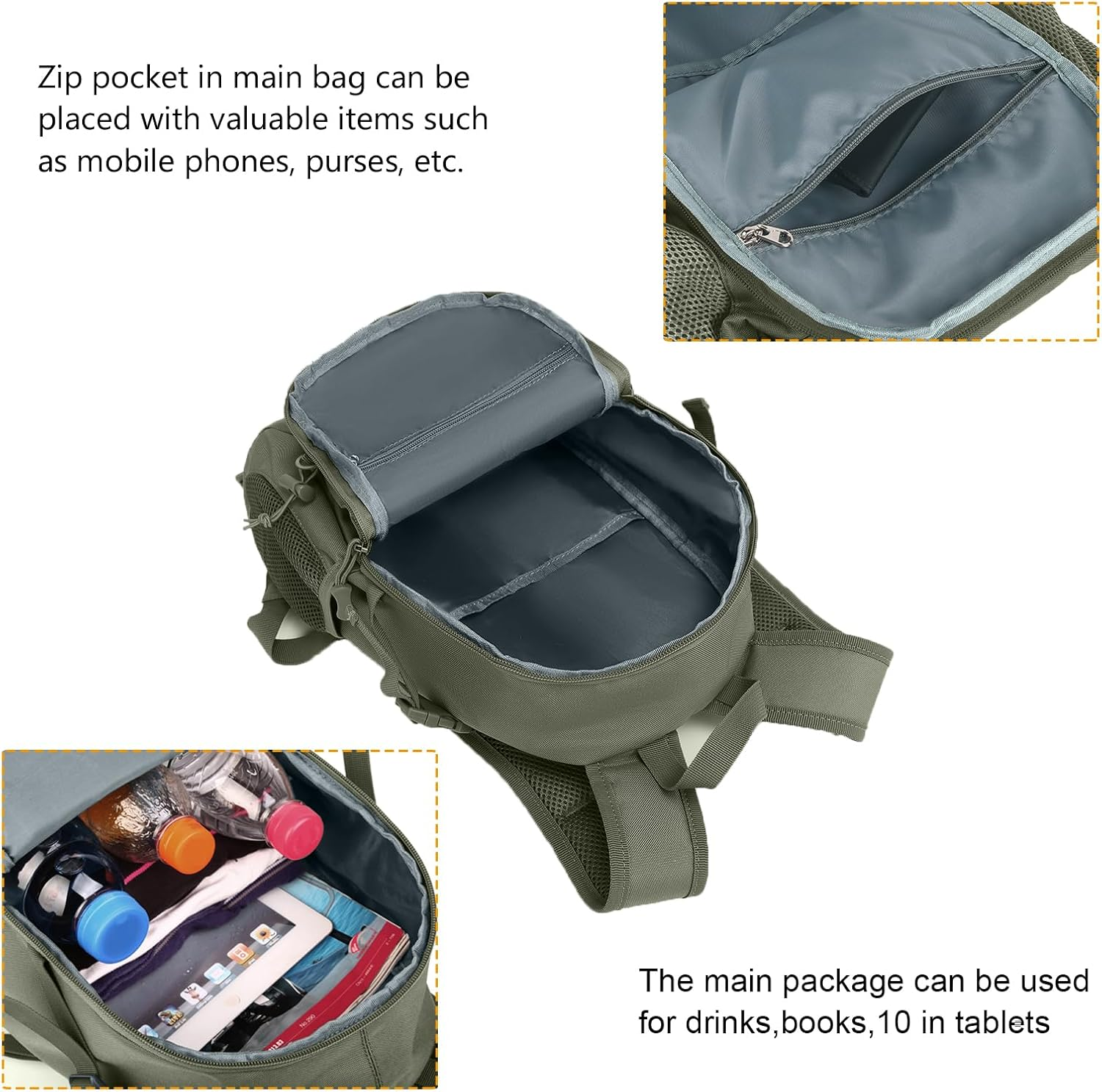 Arcenciel 10L/20L Mini X-Small Tactical Backpack MOLLE Daypack Gear Pack Camping Bag with Patch image number 6