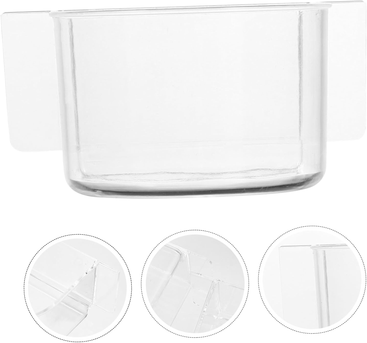 Kisangel 2Pcs Semicircle Bird Food Bowl Trough Thickened Bird Cage Accessory(Transparent) image number 3