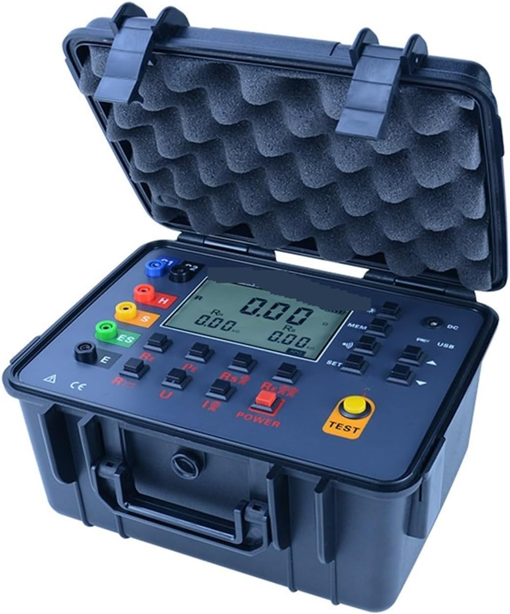 Insulation Tester, Digital Double Clamp Grounding Resistance Tester Large Screen Backlight with Carry Box image number 2