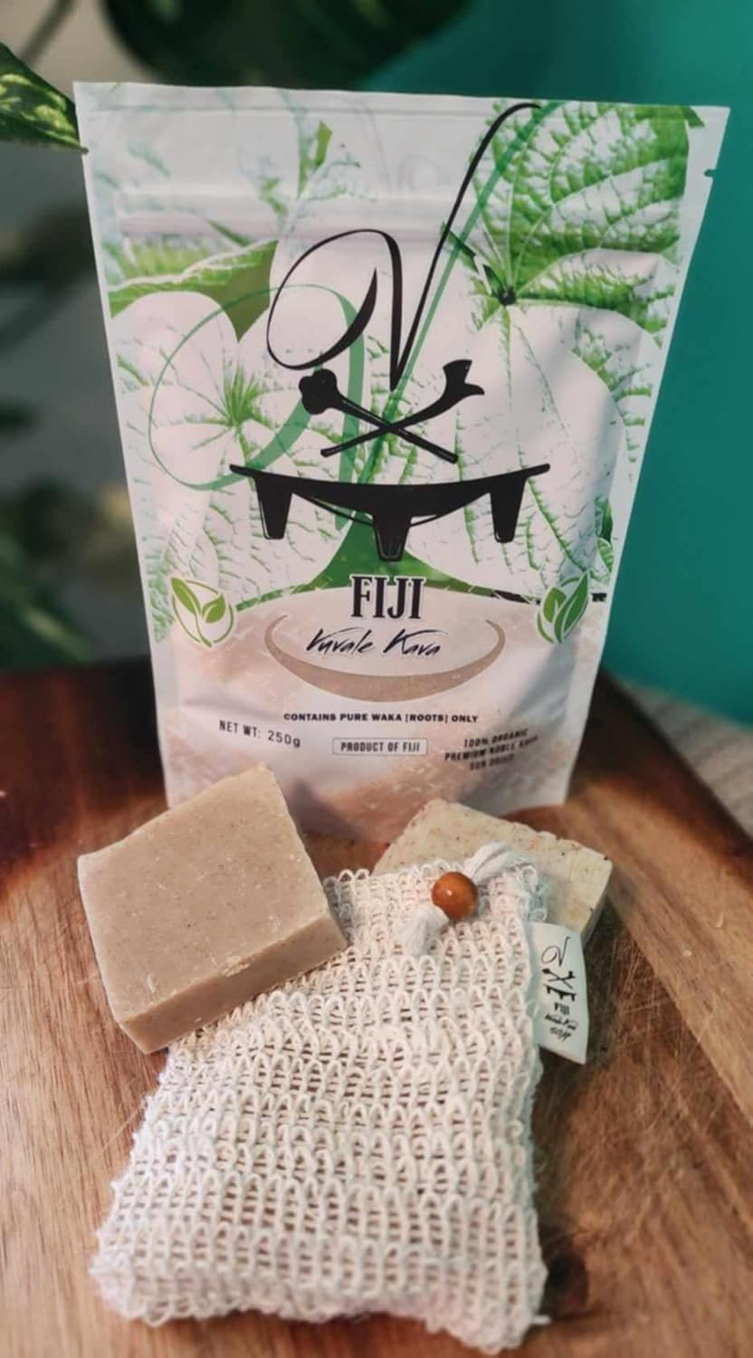 Kava-Nish Soap: Dual-Action Care for Every Skin Type Two Bars, One for Exfoliation, One for Silky Softness&mdash;Plus a Natural Sisal Pouch for the Perfect Cleanse. Embrace the Essence of Calm! image number 3