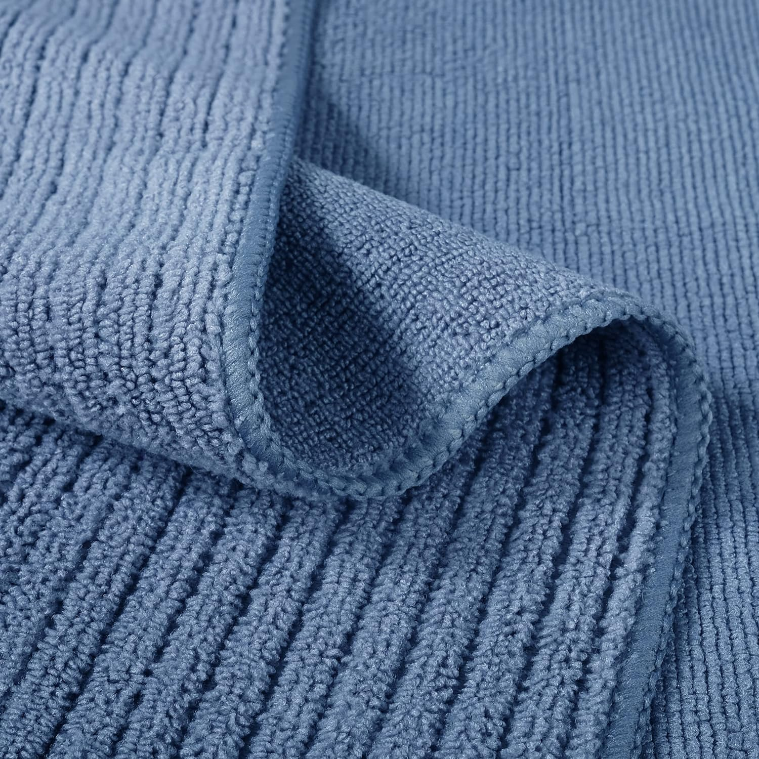 Polyte Premium Microfibre All-Purpose Ribbed Terry Kitchen Dish and Hand Towel (Blue, Gray, Teal, 40X71 Cm) 12 Pack image number 1