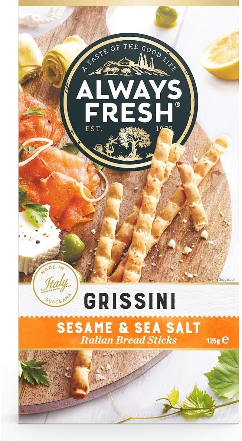 Always Fresh Sesame and Sea Salt Grissini Crackers 125 G image number 1