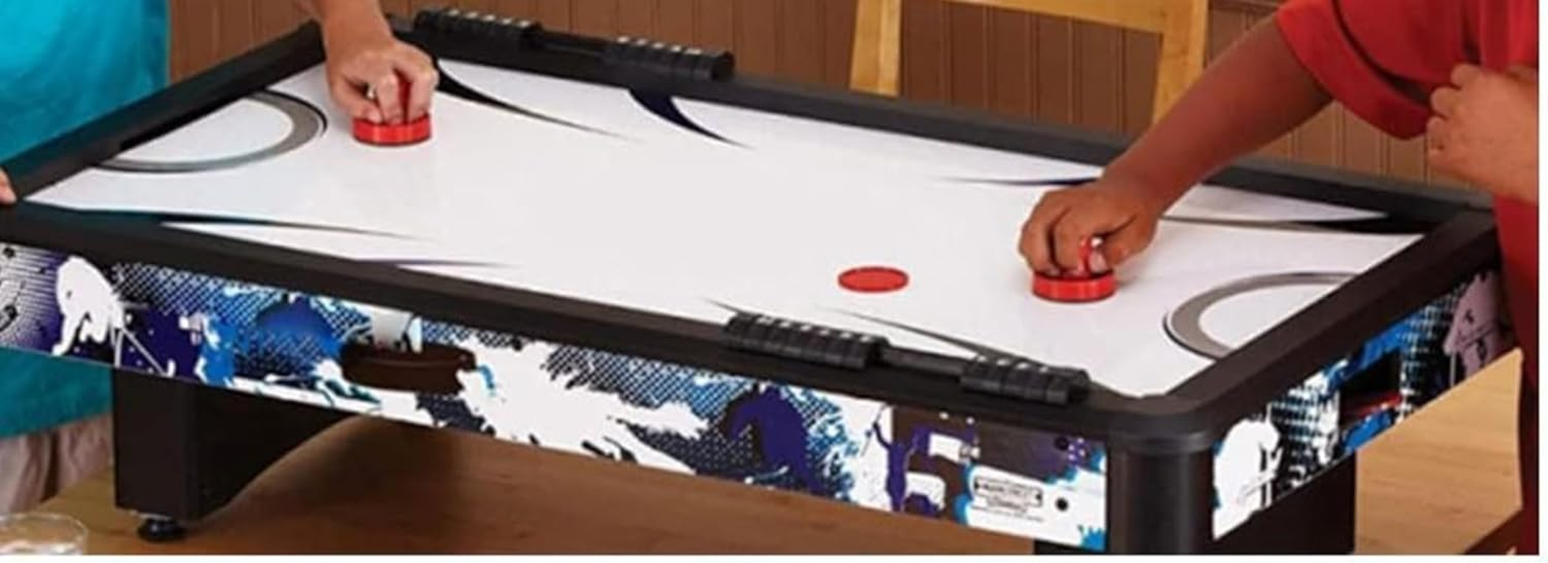 2 Pack Air Hockey Pushers and 4 Red Pucks, Plastic Air Hockey Accessories Lightweight Air Hockey Pucks,Pucks & Slider Pusher Goalies for Game Tables image number 3