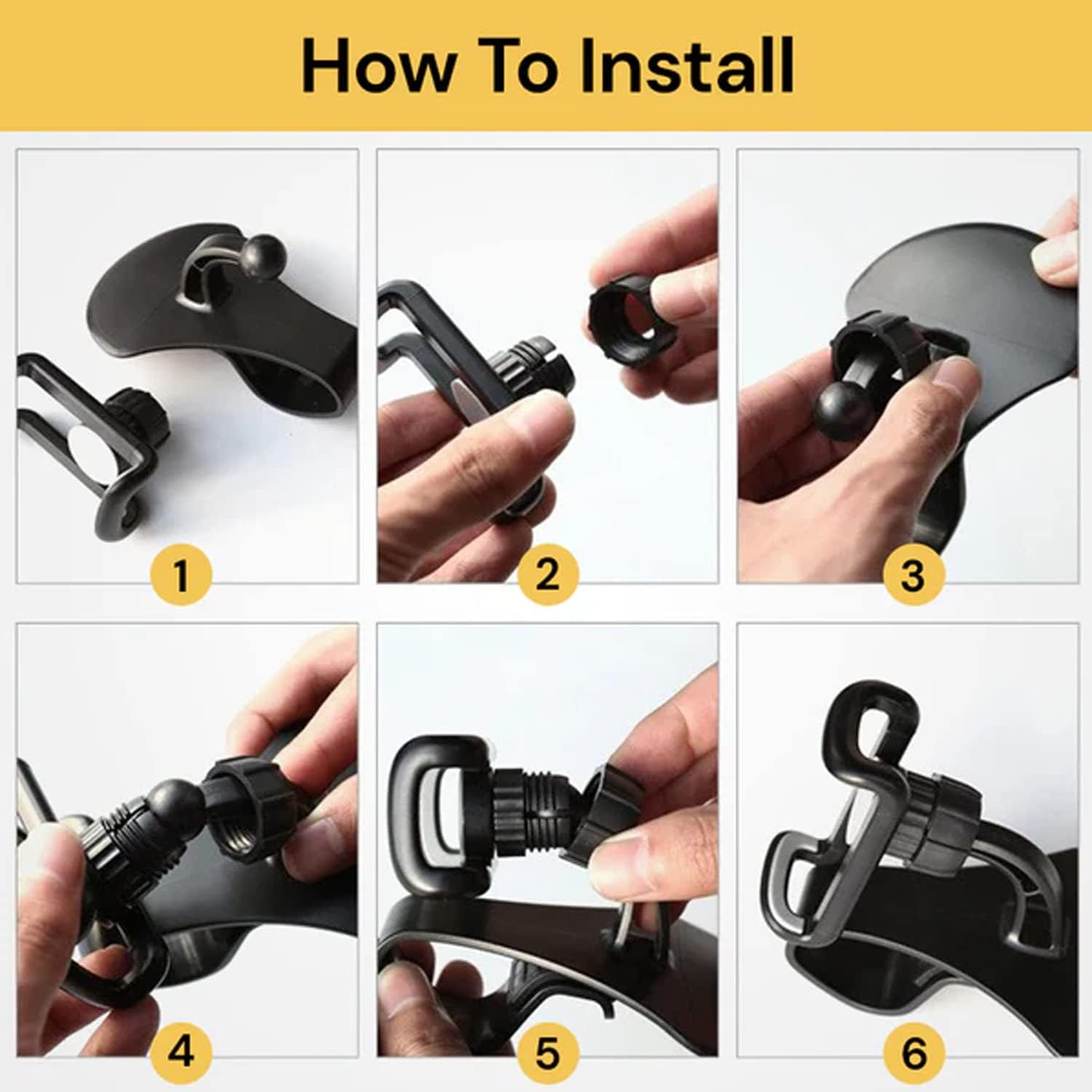 EZONEDEAL Car Phone Holder Mount, Dashboard Cell Phone Holder for Car Dashboard, Windshield,Vent with Clip on Mount and 360 Degree Rotation,Compatible for Smartphones Screen Size 4 to 12.9 Inch image number 3