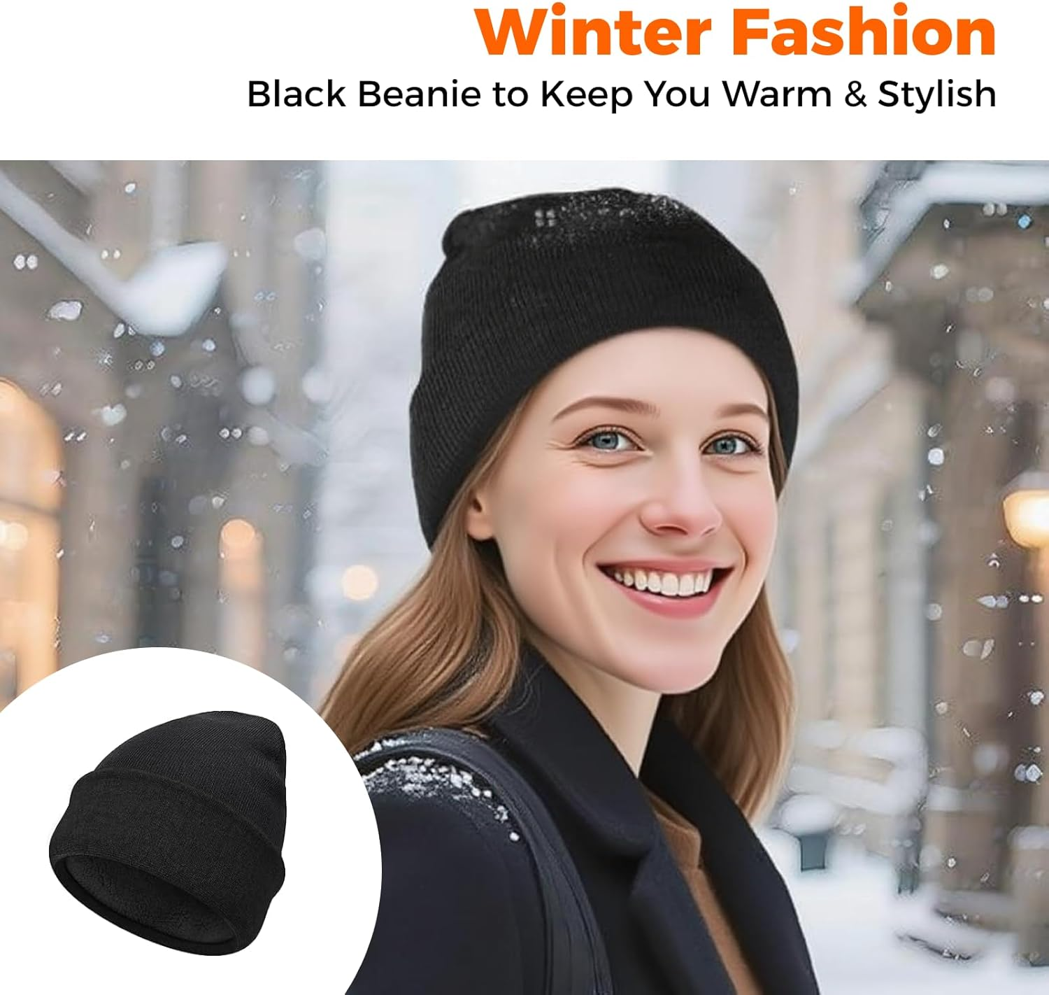 Beanie for Men Women Winter, Thick, Thermal, Fleece-Lined Knit Cap for Beanie, Ideal for Running, Skiing, Snowboarding, and Other Cold Weather Outdoor Activities, Classic, Stylish & Warm image number 2
