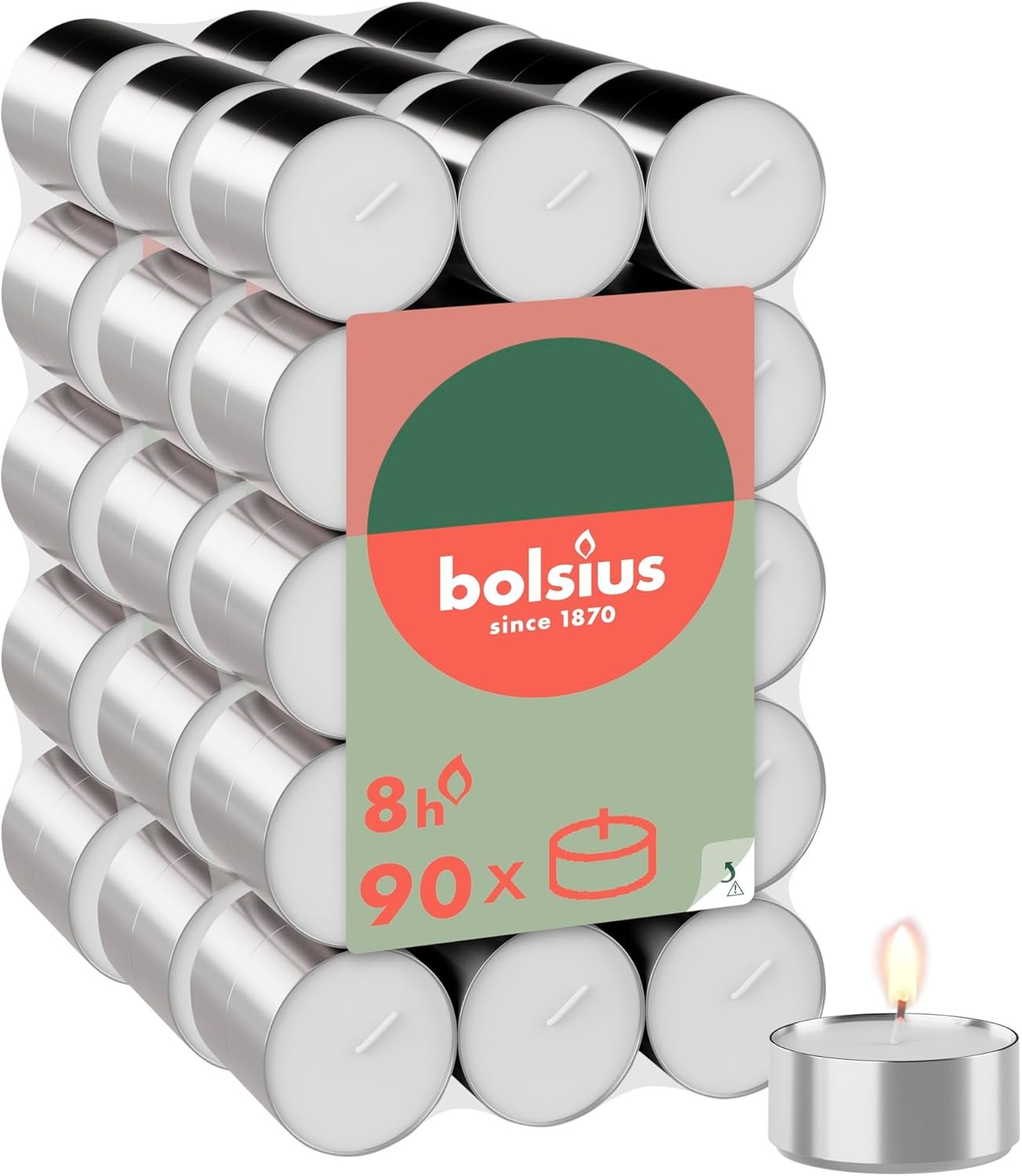 Bolsius - Bulk Pack Tea Lights - 240 Pieces - 6 Burning Hours - White - Contains Natural Plant Wax - Length Burning Time - Decorative Household Candles - without Palm Oil image number 2