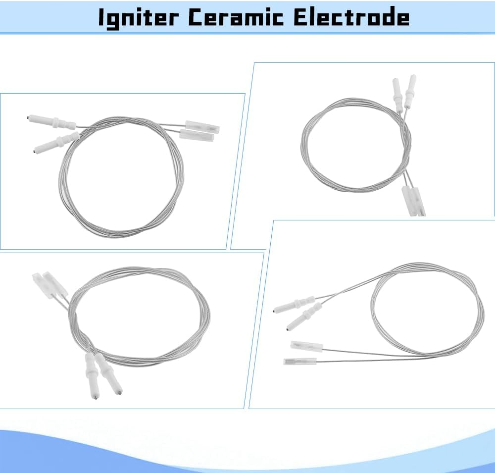 Mtsooning 2PCS Igniter Ceramic Electrode, 900Mm/35.43Inch Ignitor Wire and Ceramic Electrode Assembly for BBQ Grill Heater BBQ Igniter Electrode, Ceramic Height 40Mm/1.57Inch image number 4