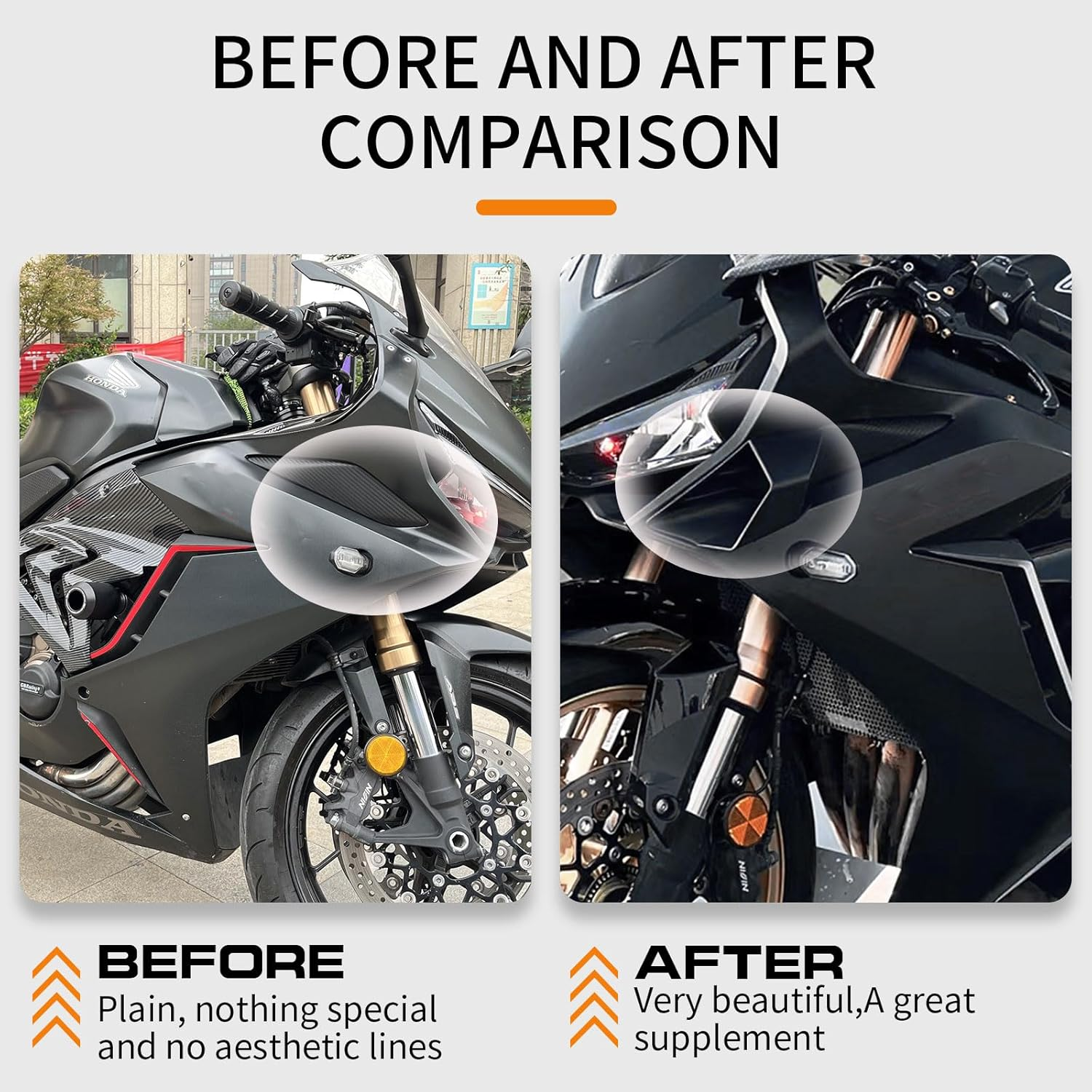 WOOGA Motorcycle Side Winglet,Motorcycle Side Spoiler Front Fairing Aerodynamic Winglets Air Deflector Wing Compatible with Ho&N&Da CBR650R 2019-2023 Su&Zu&Ki GSX250R (Matte Black) image number 5