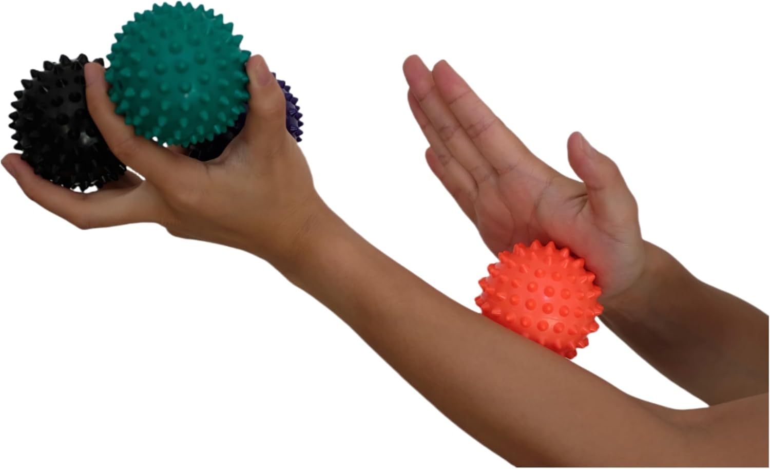 Hard Spikeball Set Duo Pack Trigger Point Massage Balls Alleviate Muscle Pain Hard Spike Ball for Perfect Pressure Point Relief, Plantar Fasciitis Preventer (Orange & Black) image number 5