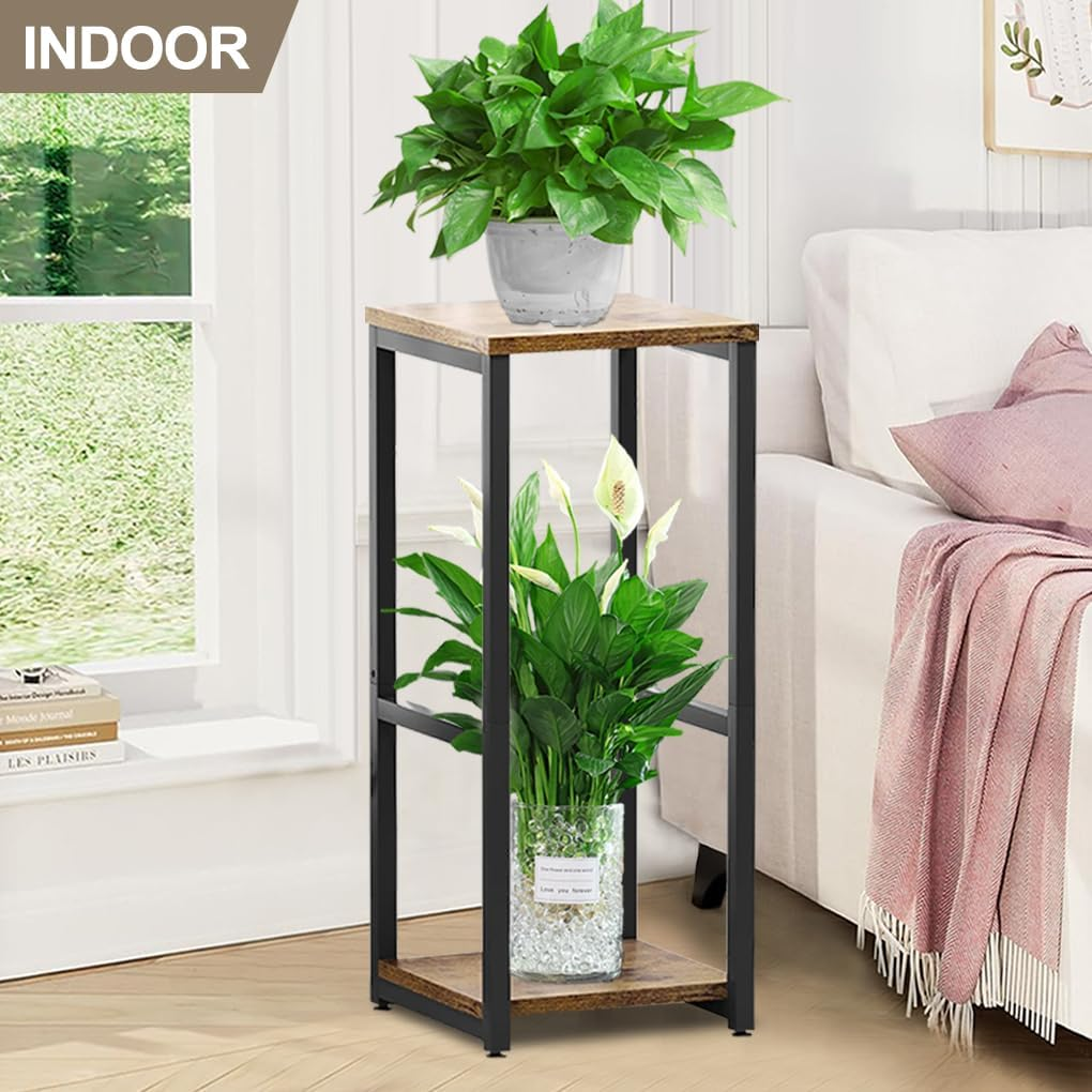 Delsol Plant Stand Corner Rack Metal Modern Flower Storage Plant Shelf Holder, Tall Plant Tables Indoor Outdoor for Living Room Balcony Garden (2 Tier) image number 6