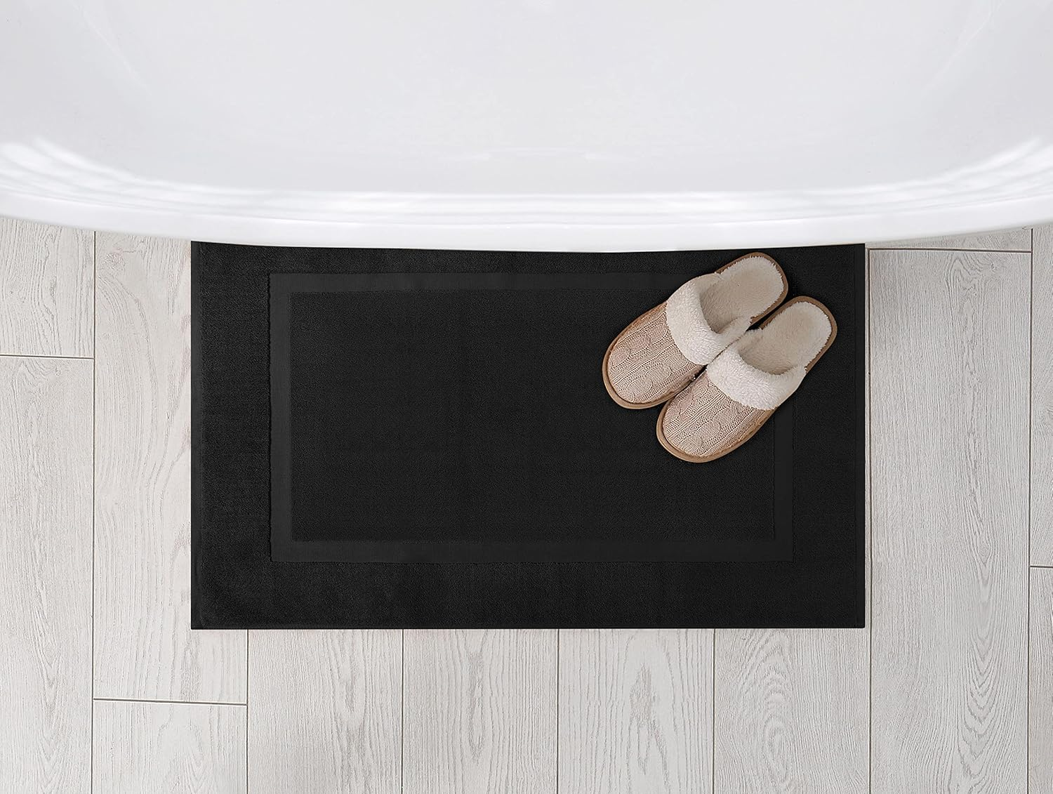 Utopia Towels Luxury Hotel-Spa Tub-Shower Bath Mat Floor Mat - (2 Pack, Black, 50Cm by 90Cm) - 100% Ringspun Cotton, Luxury Size, Maximum Absorbency, Machine Washable - By - Champagne image number 5