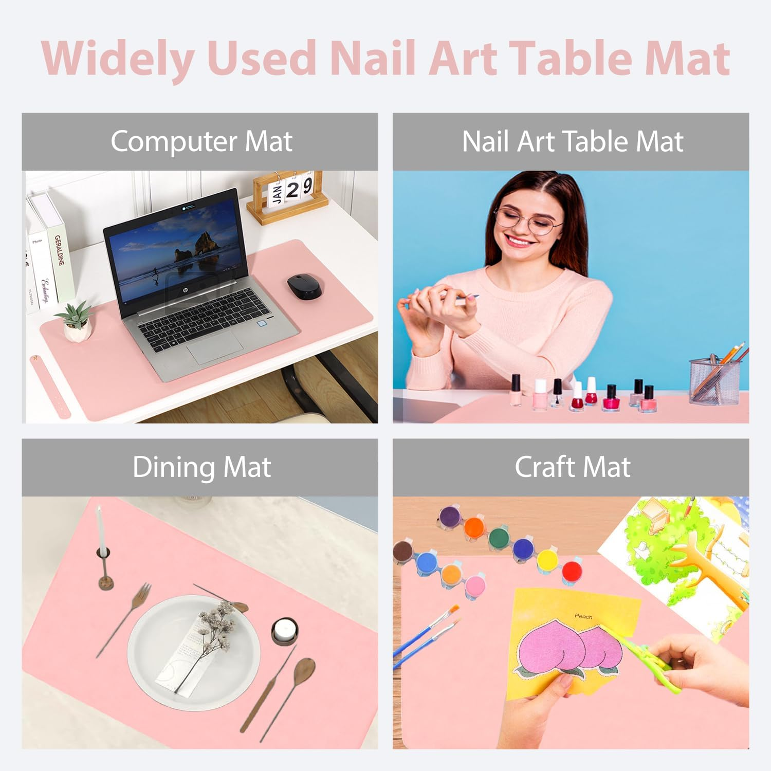 Nail Art Table Mat, Foldable Nail Hand Rest Cushion, Manicure Pad, Soft Microfiber PU Leather Nail Mat, Nail Arm Rest for Acrylic Nails, Nail Table Mat, Desk Pad For