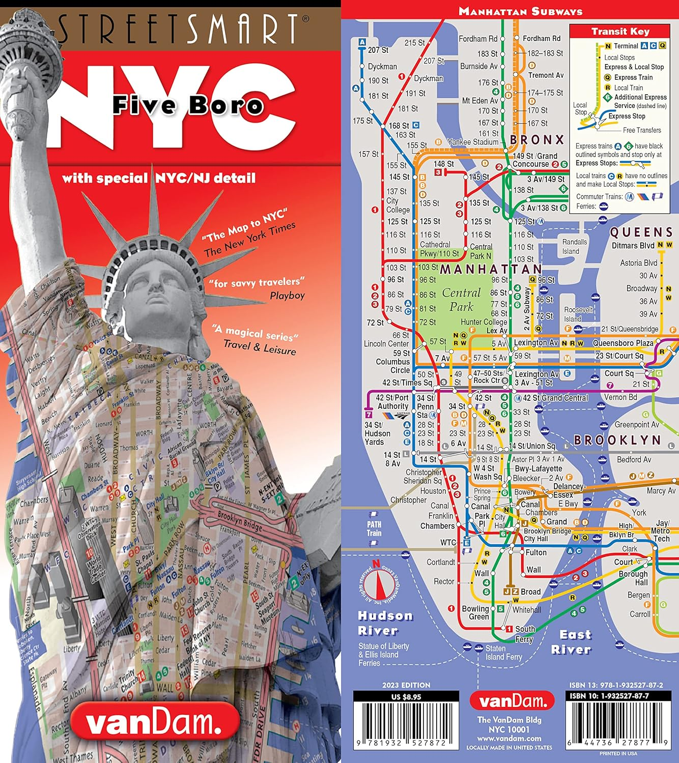 Streetsmart NYC Five Boro Map by Vandam-Laminated Pocket City Street Map W/ Attractions in Metro NYC & All 5 Boros of NY City: Manhattan, Brooklyn, ... Map 2024 Edition: Five Boro Edition: 32 image number 4