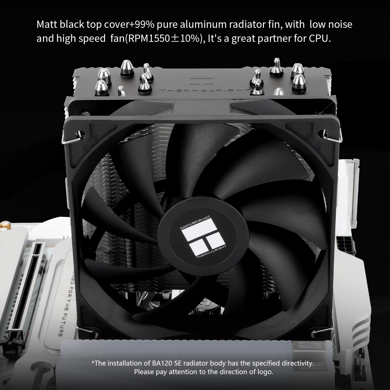 Thermalright Burst Assassin 120 SE CPU Cooler, 148Mm High, 120Mm PWM Fan with 1550RPM Speed, 6 Heat Pipes Heatsink Cooling, for Intel LGA1700/1851/1150/1151/1200, AM4/AM5, PC Cooling image number 5