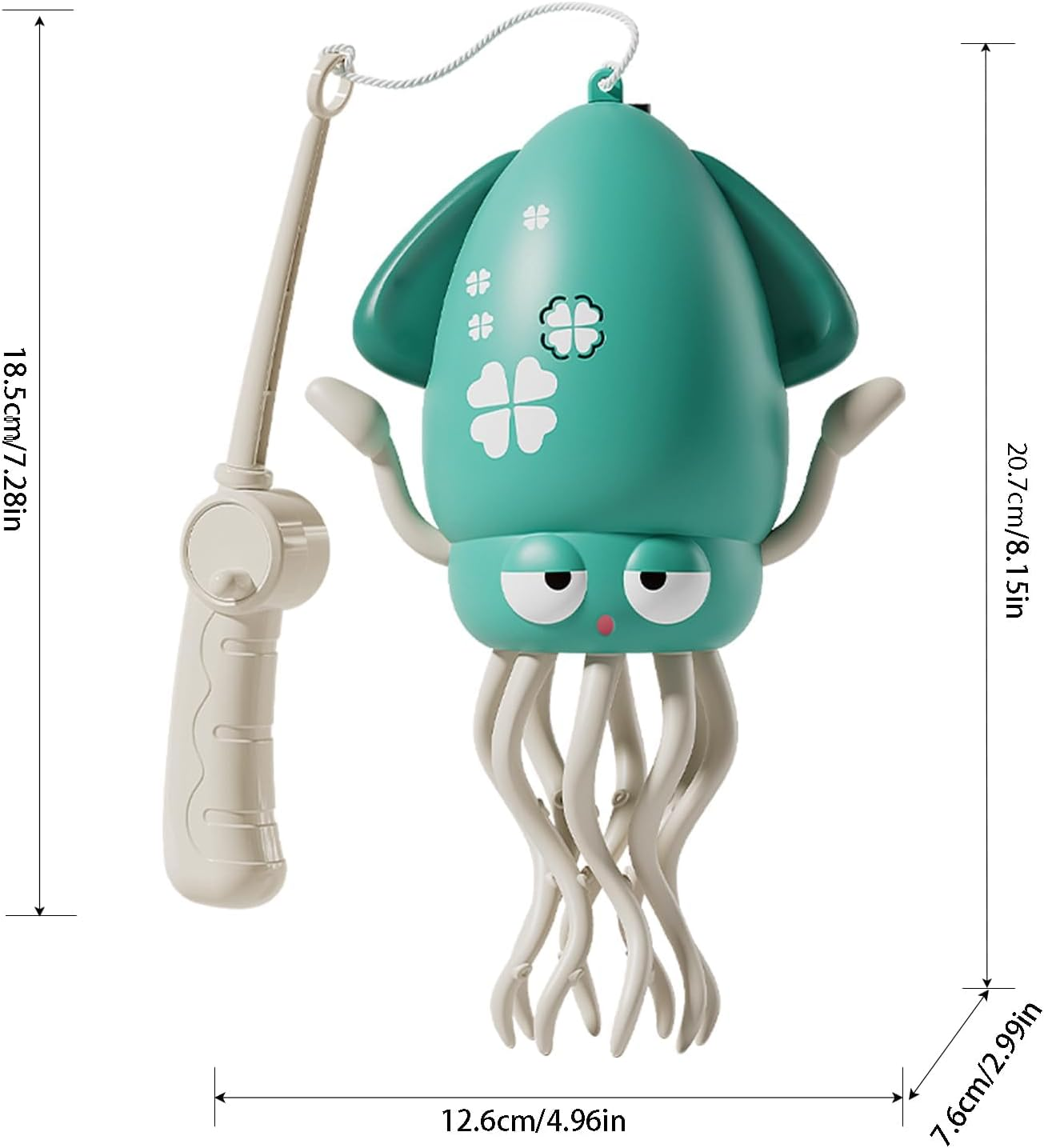 Dancing Squid Tummy Time Toy &ndash; Electric Crawling Octopus Baby Toy, LED Lights & Music (Green) image number 1