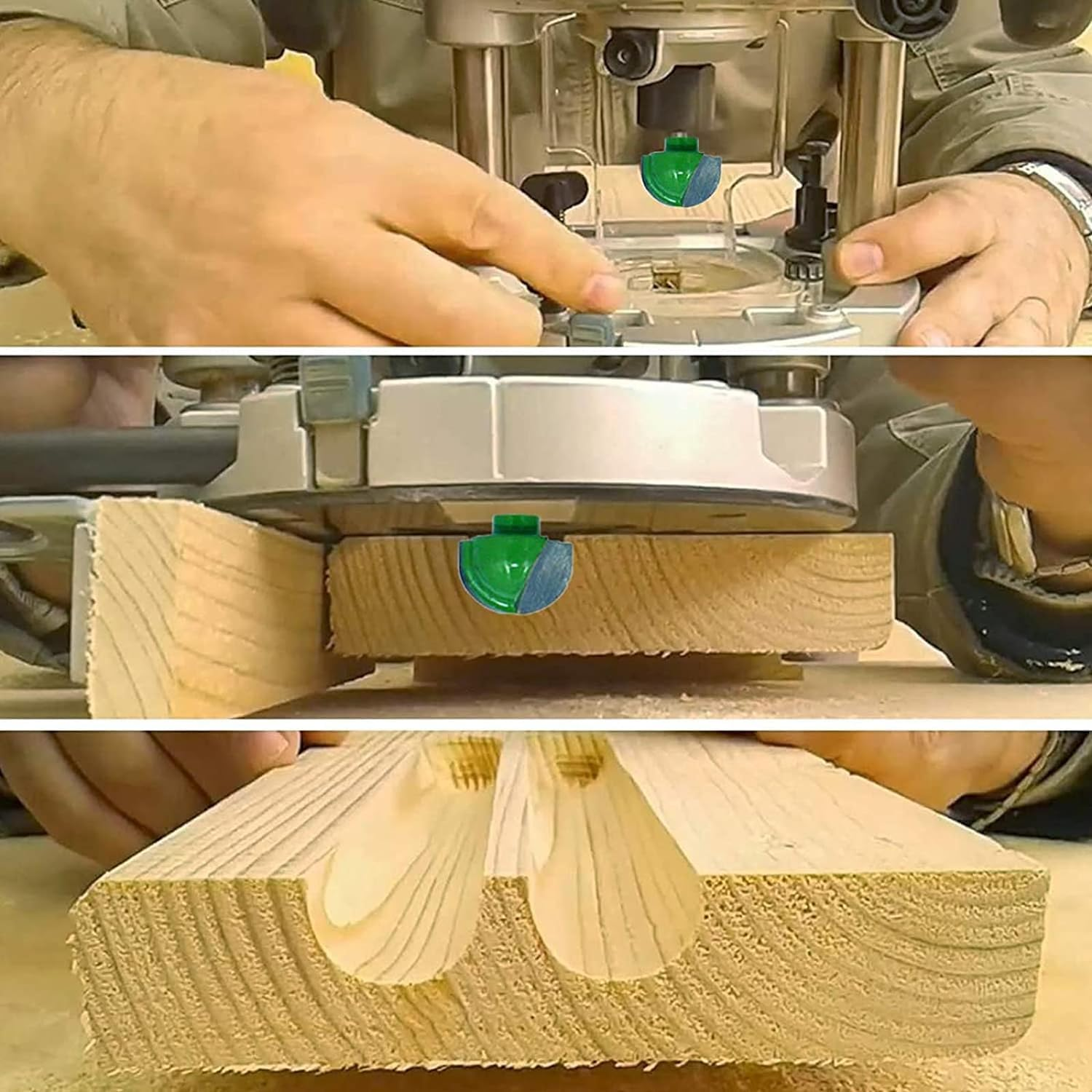 YUENTOEN 5 Pieces Trim Bits round Nose Cove Box Router Bit, Woodworking Milling Cutter Tool Kit for Home Improvement and DIY image number 3