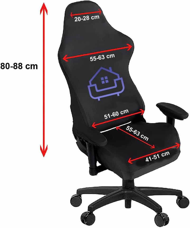 Hyper Cover Jacquard Gaming Chair Cover (Black) - Universal Gamer/Gaming Chair Seat Cover Australia - Secret Labs Compatible - Racing Style Seat Cover for Gaming Chair - Black image number 3
