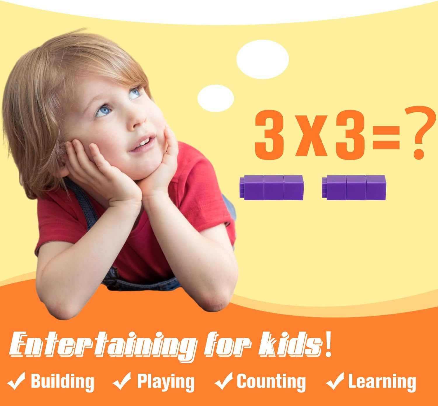 Jenaai 200 Pieces Linking Counting Cubes - Plastic Math Blocks, Colorful Manipulatives for Classroom Learning, Preschool Activities for Boys and Girls (Simple Style) image number 6