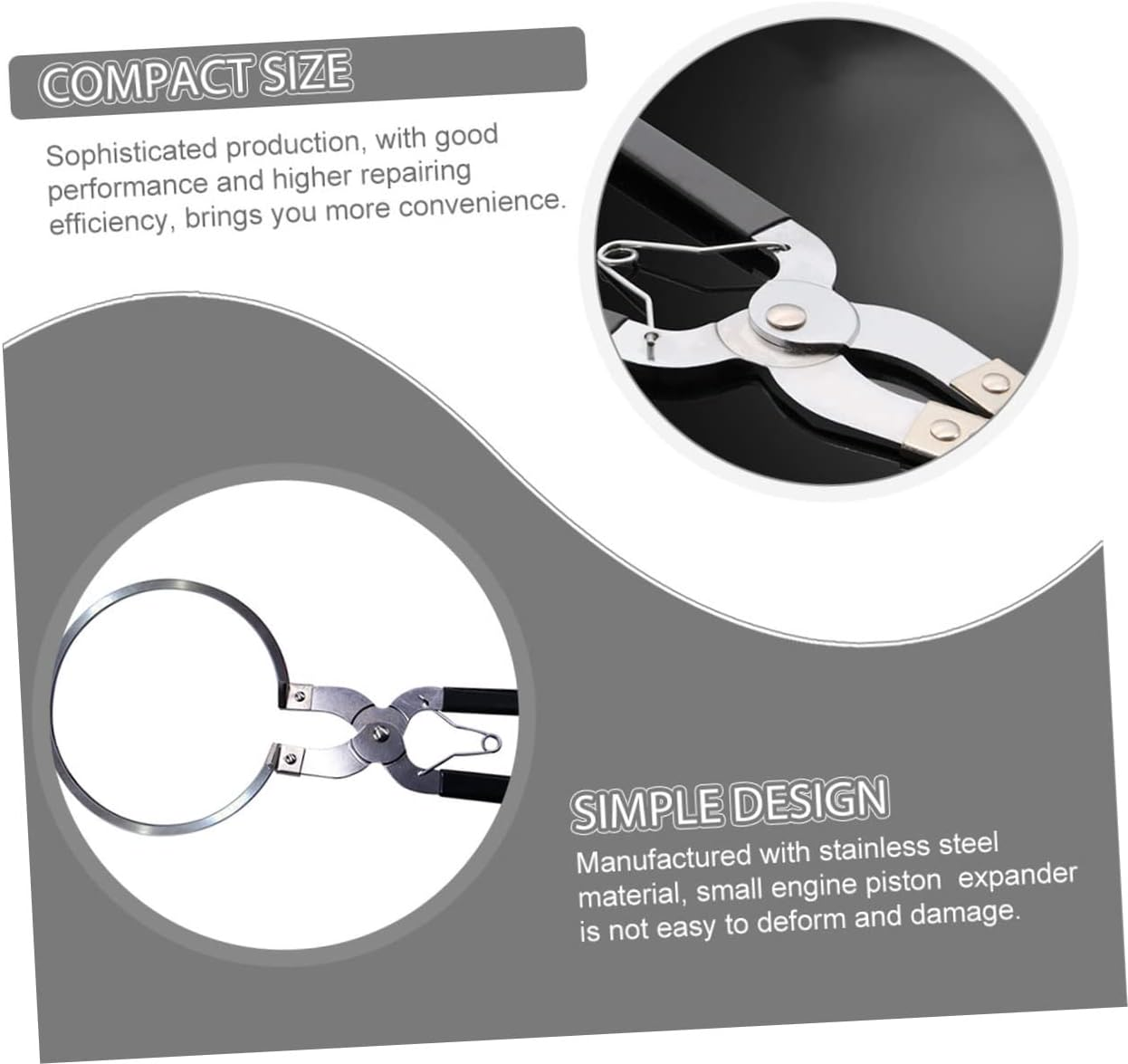 FUNOMOCYA 3Pcs Piston Ring Pliers Piston Ring Installer Tool Small Engine Mechanic Tools for Automotive image number 3