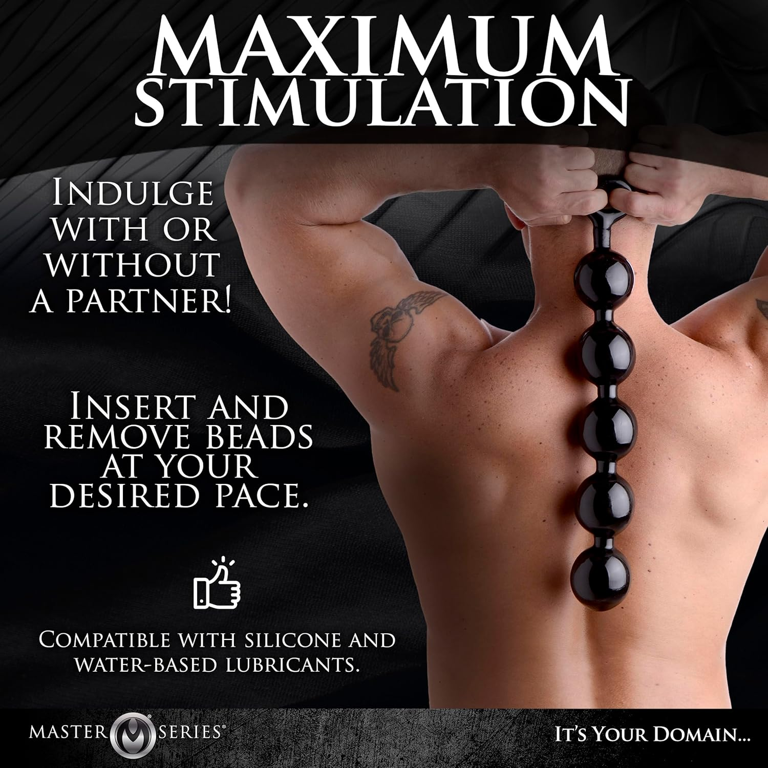 Master Series Black Baller Anal Beads image number 6