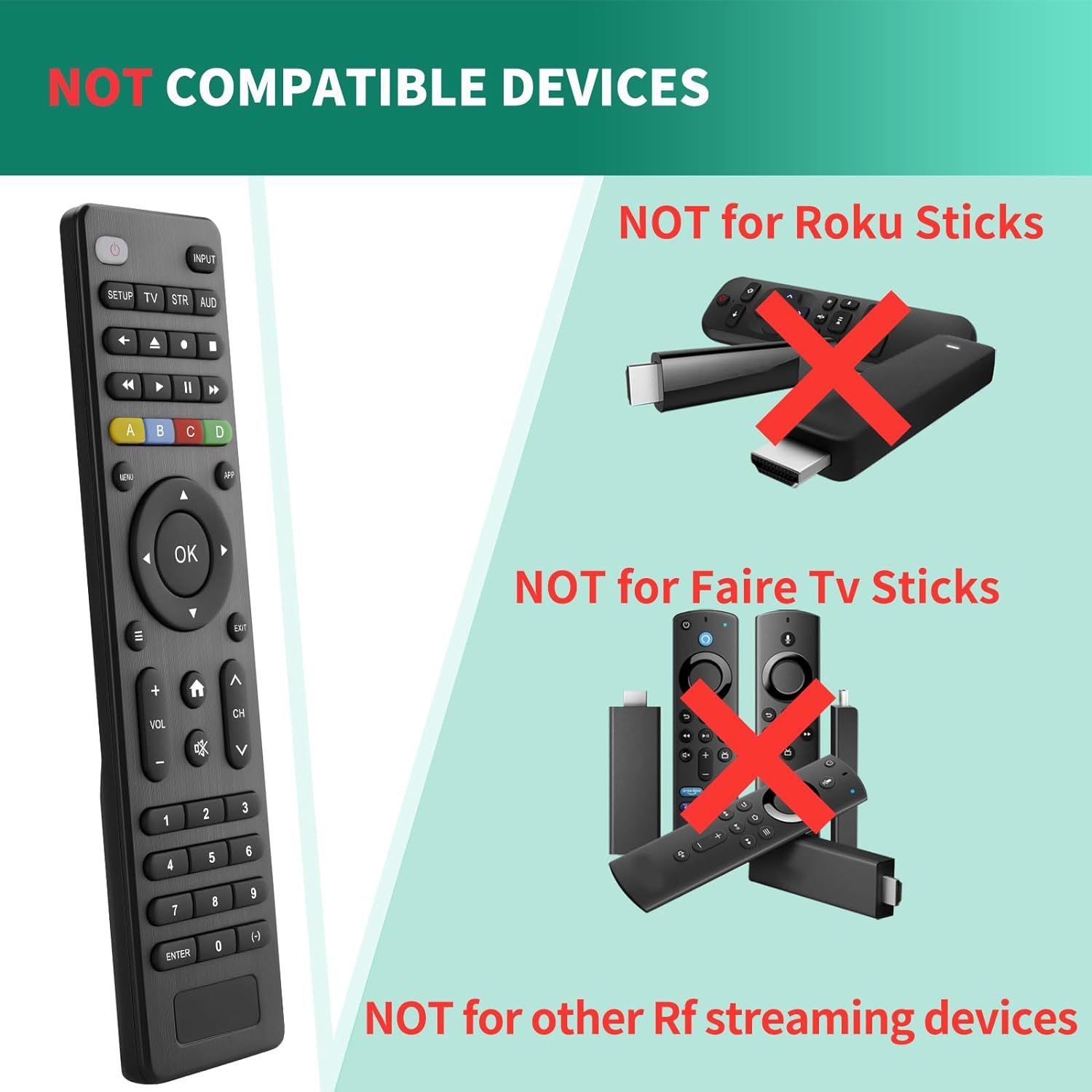 Universal TV Remote Control Replacement for Samsung-Lg-Sony,Philips,Hisense,Tcl,Insiginia,Toshiba,Emerson,Vizio,Roku Smart Tvs, Remote Simple Setup 3 Device(Tvs/Streaming Players/Audio) image number 2