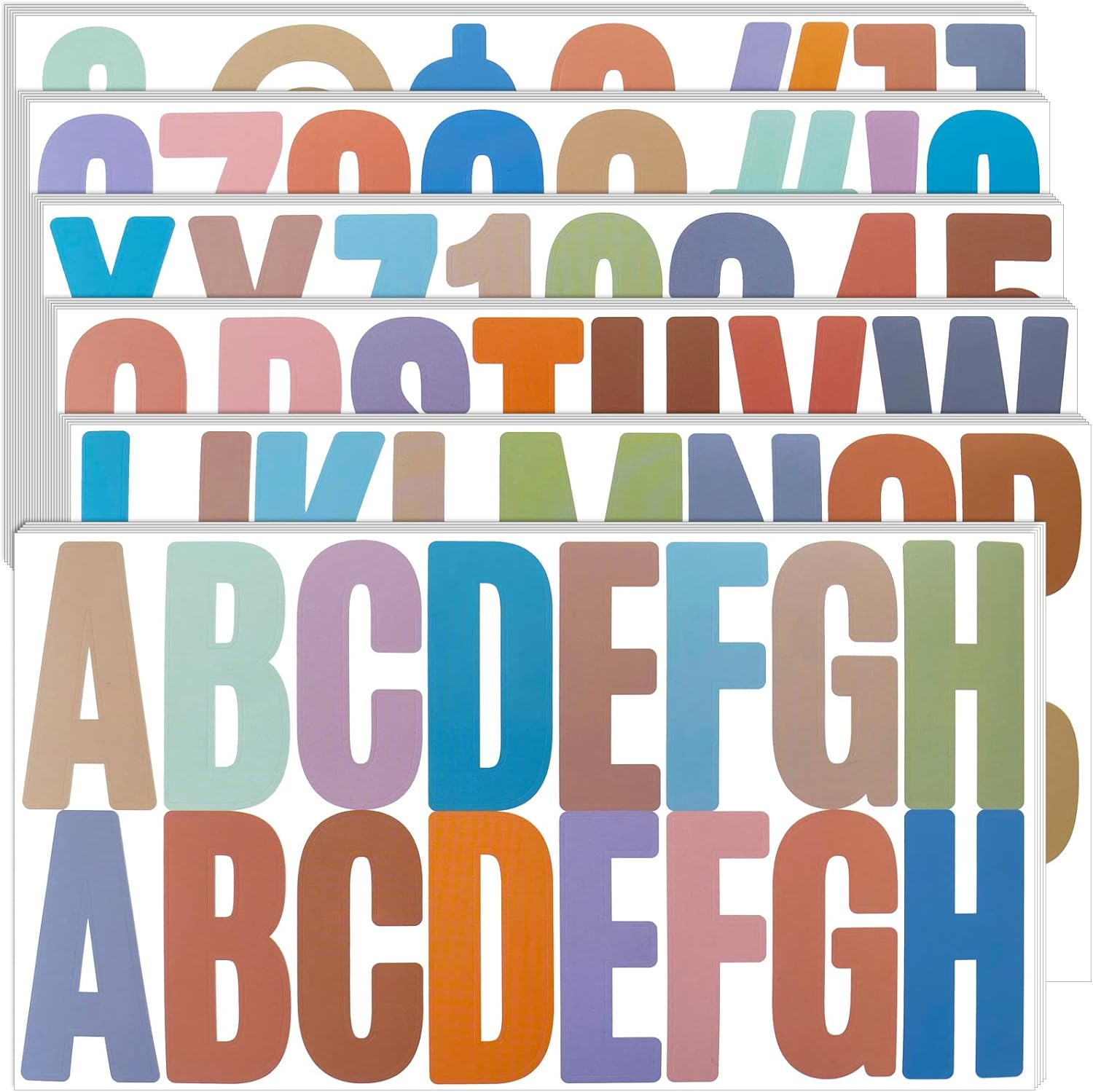 Bemeol 500 Pieces 30 Sheets Large Letter Stickers 2.5 Inch Alphabet Letter Stickers Self Adhesive Letters for Bulletin Board Mailbox Door Classroom Home Decor