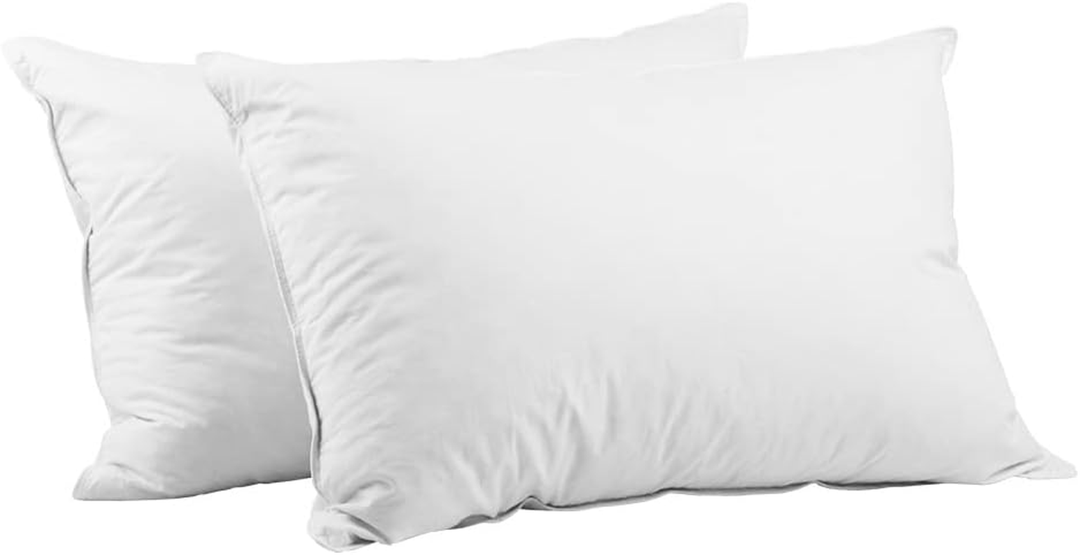 Giselle Bedding Goose down Feather Pillow Set of 2 Bed Neck Pillows for Sleeping Hotel Cushion with Cotton Fabric Cover Soft and Support Medium Firm, Side Stomach Back Sleepers image number 4