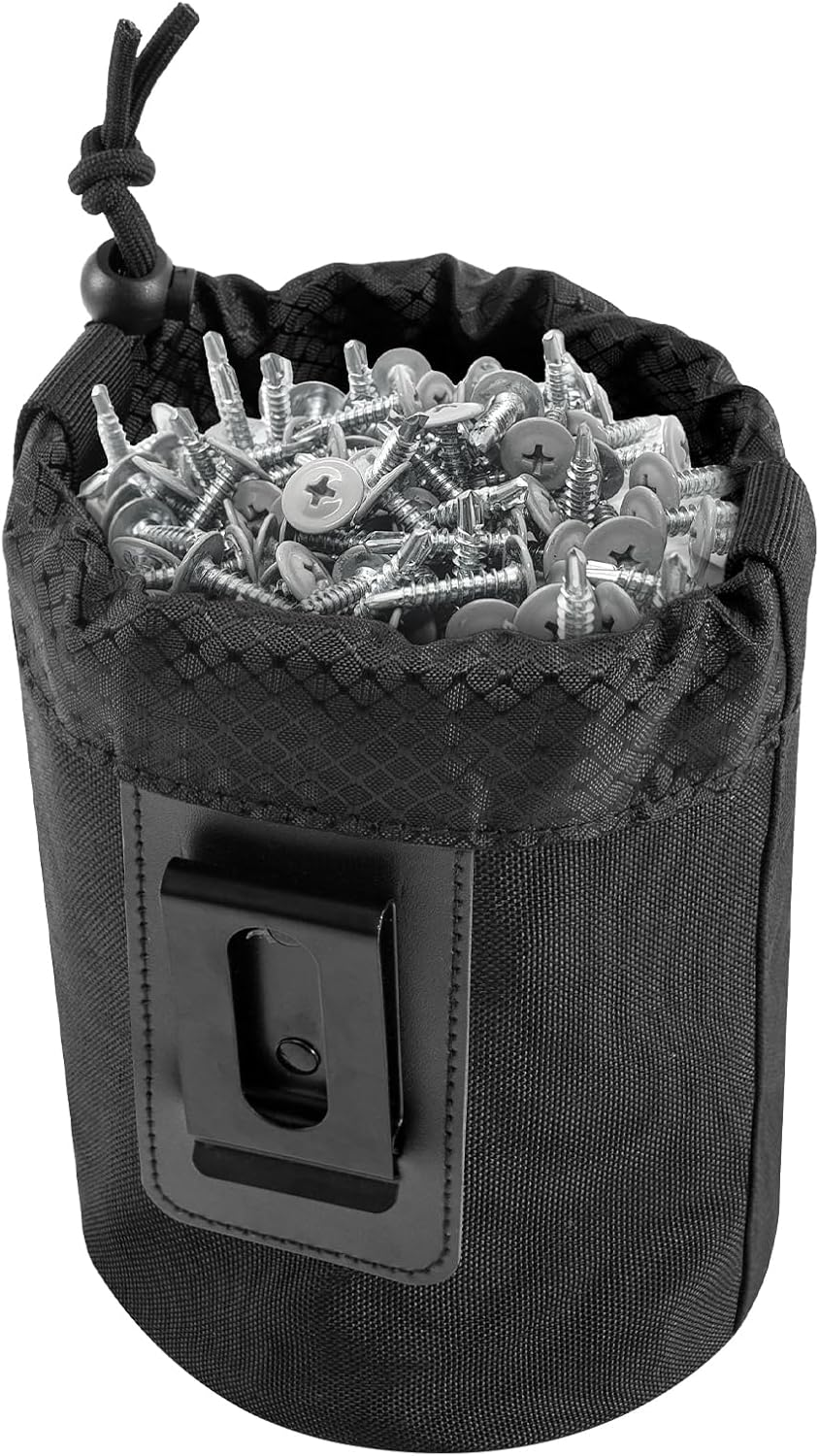 Clip-On Tool Belt Bag for Tools, Screws, and Nails - Great for an Electrician, HVAC Tech, Plumber, Carpenter, Contractor, Handy Man, and Any Tradesperson Who Wears a Small Utility Pouch image number 3