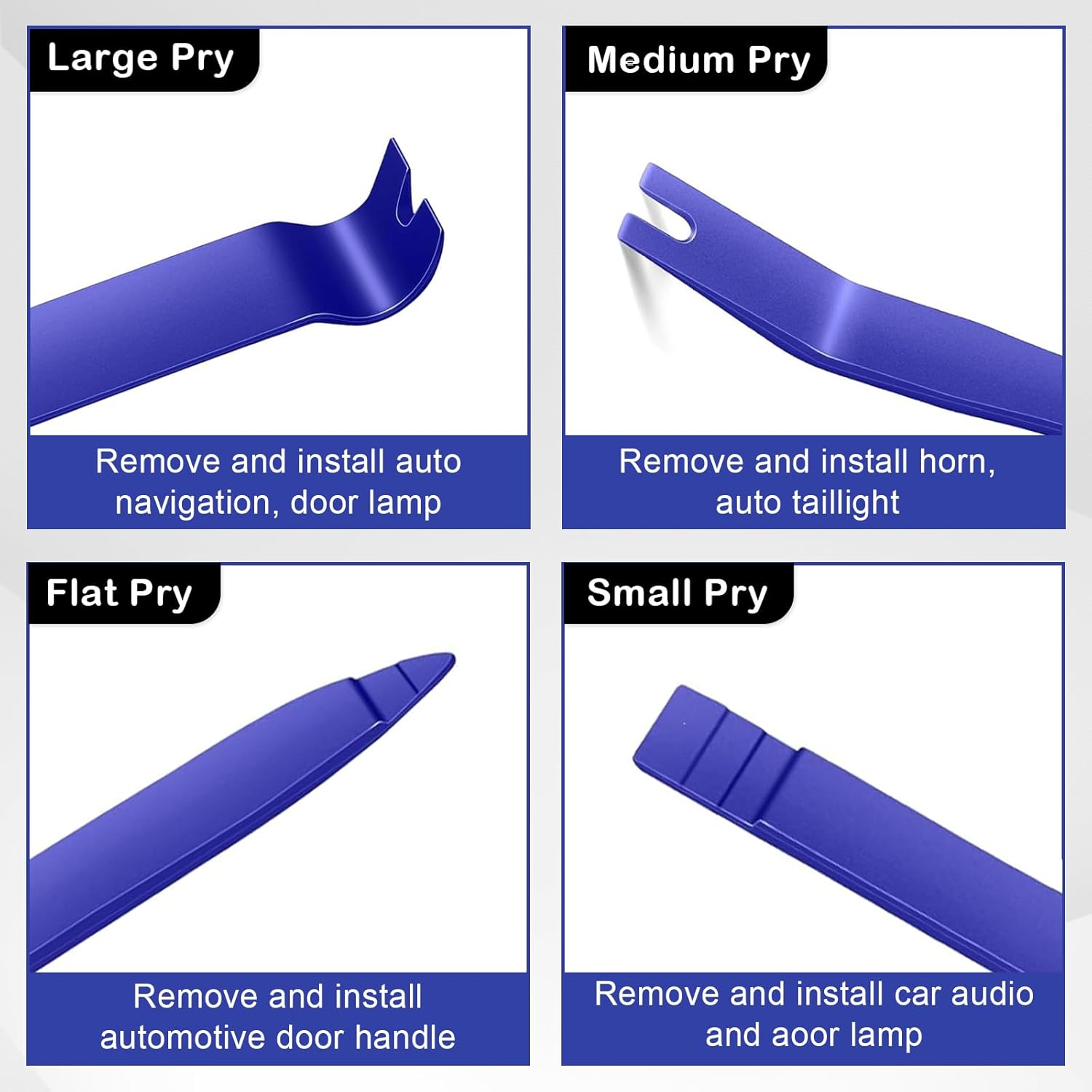 5Pcs Car Trim Removal Tool Kit, Plastic Panel Fastener Removal Tool Auto Clip Pliers Push Pin Puller Pry Tool Kit Fastener Remover for Car Panel/Dash/Door (Blue) image number 2