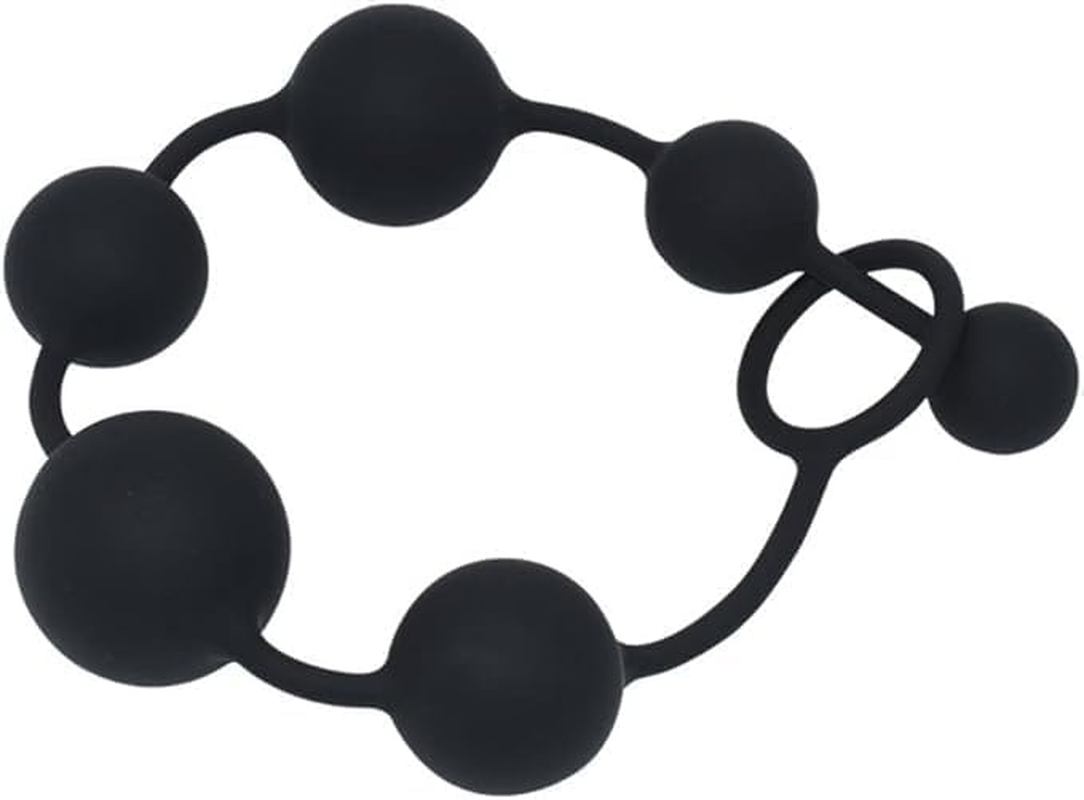 Silicone Anal Bead Butt Plug Anal Trainer Anal Chain with 6 Different Size Balls and Pull Roop for Adult Men Women Sex Factory