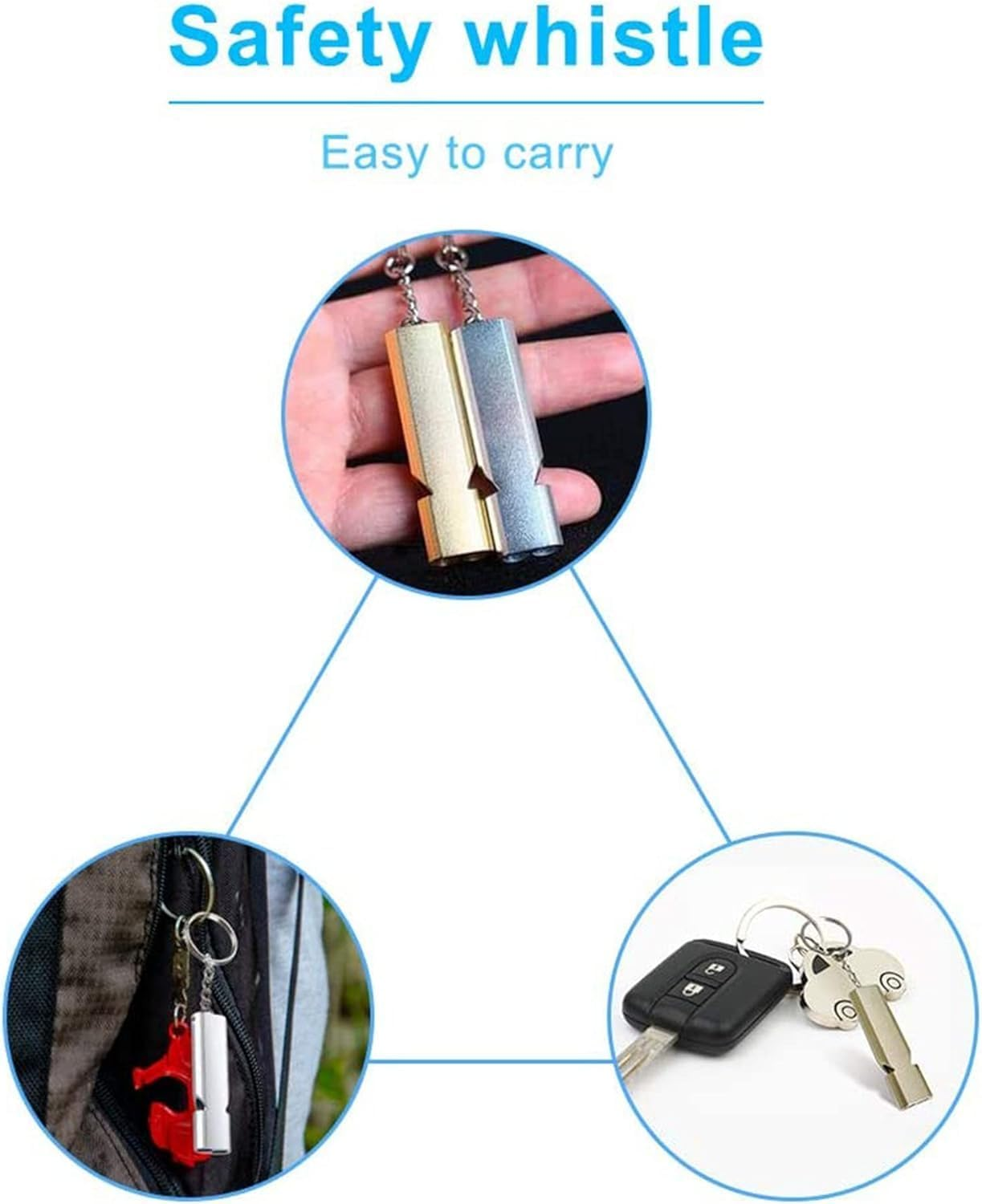 2Pcs Whistle Emergency Survival Loud - Durable Bright Long Lasting Safety Whistle and Lanyard, Easy to Carry & Fit Pocket for Hiking, Coach, Dog Training